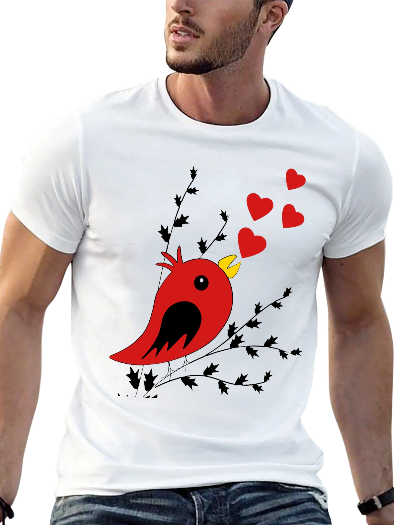 Black Heart Song Bird T-Shirt - Love in the Air view 13