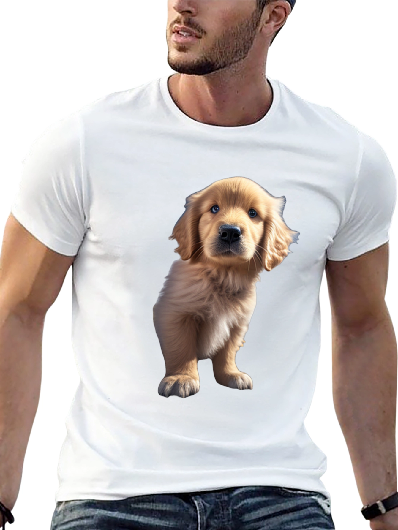 Golden Retriever Puppy Tee - Black - 13