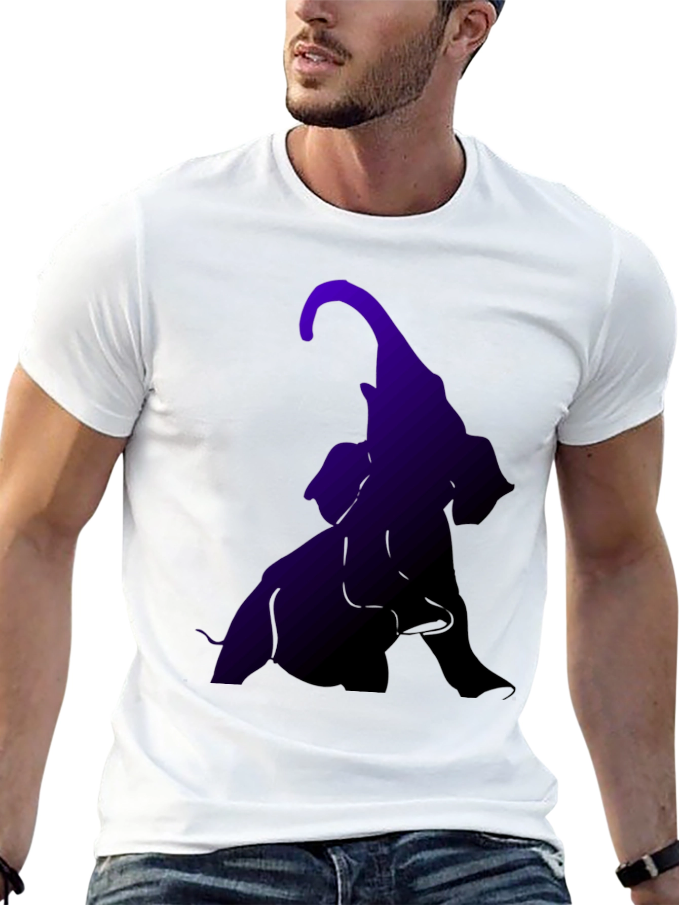 Black Elephant Silhouette Graphic Tee - Black view 13