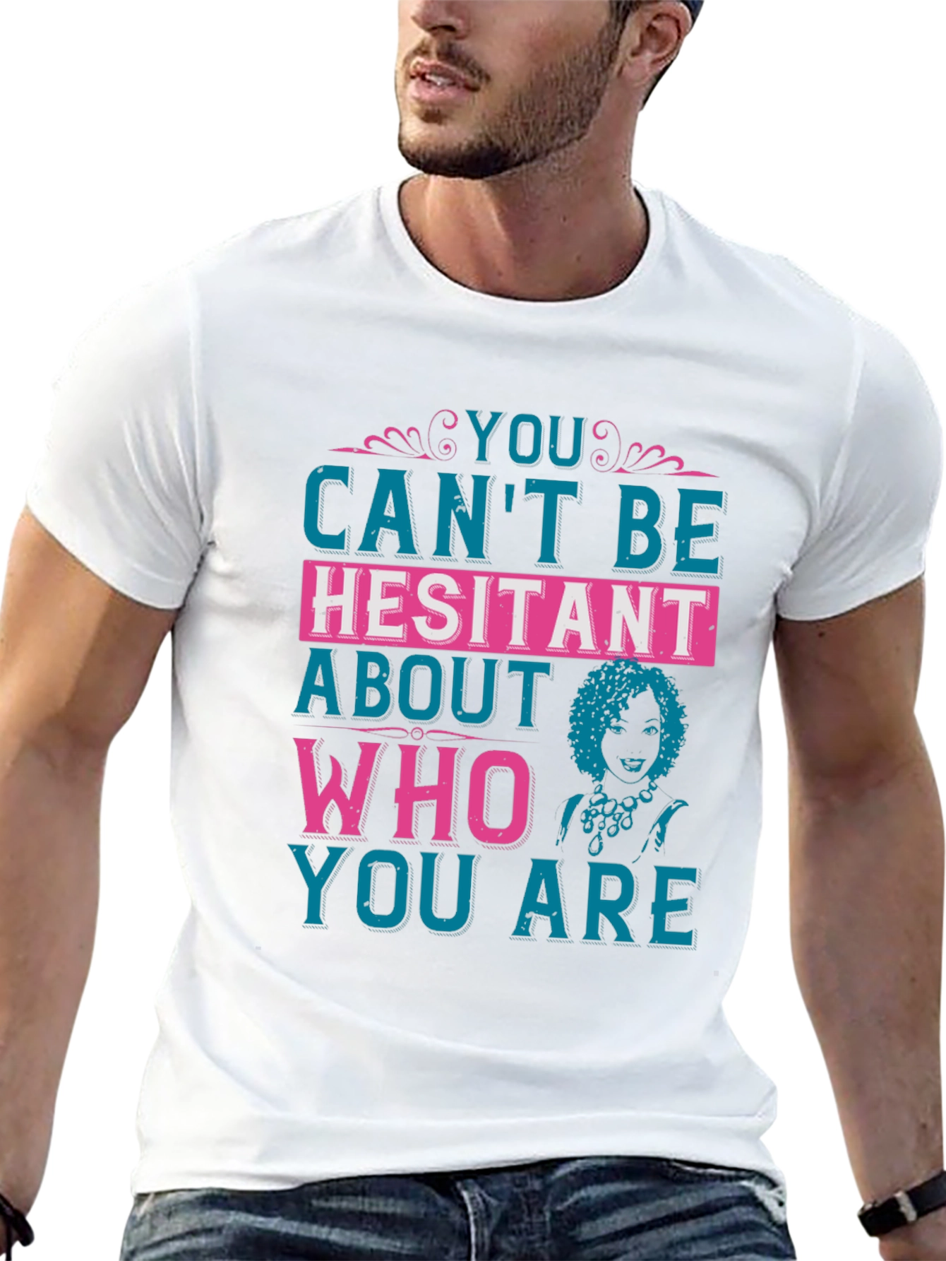 Black You Can't Be Hesitant Graphic Tee view 13