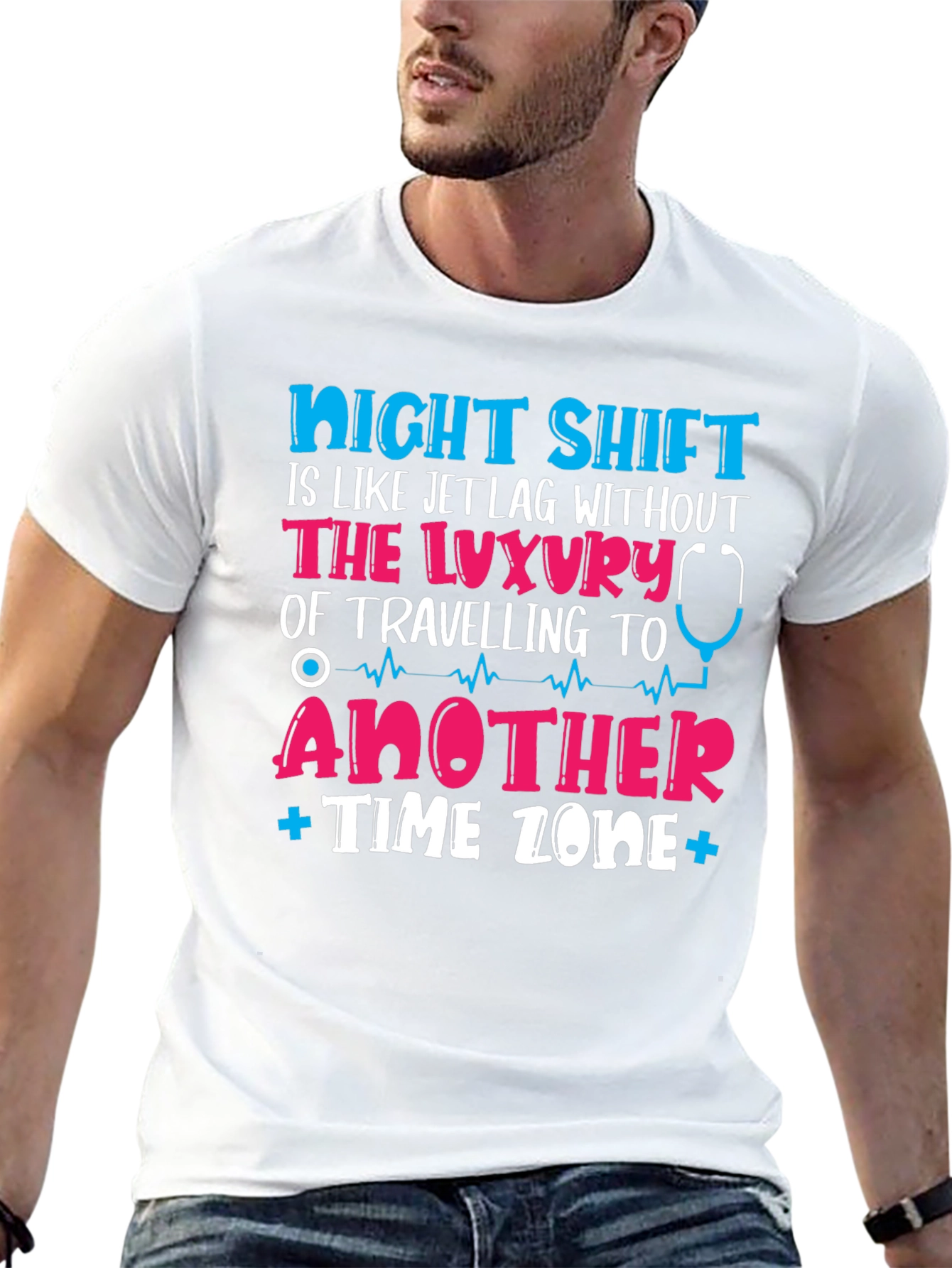 Black Night Shift Jet Lag T-Shirt - Nurse Edition view 13
