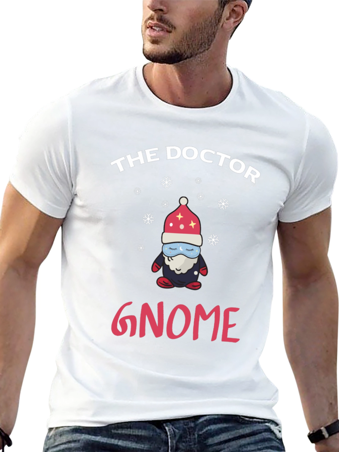 Black The Doctor Gnome T-Shirt Funny Christmas Holiday Tee view 13