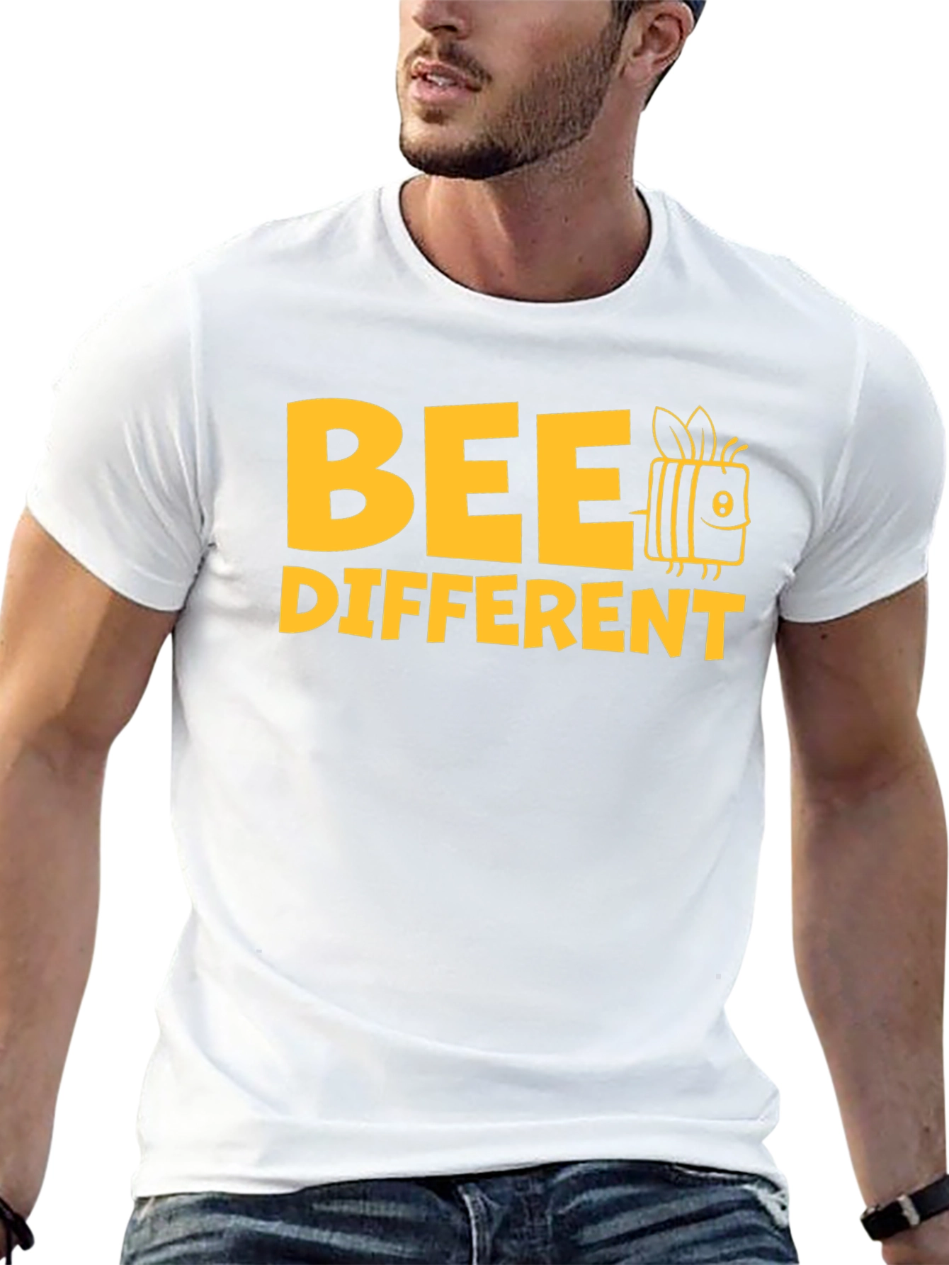 Black Bee Different Graphic Tee - Black Cotton Shirt view 13