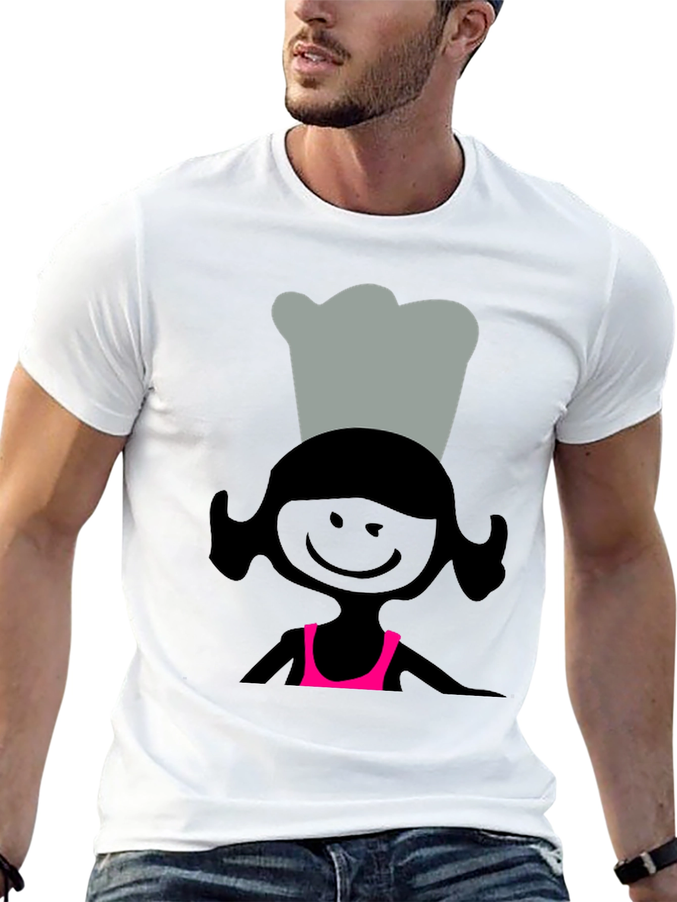 Black Chef Girl Graphic T-Shirt - Unisex Cotton Tee view 13