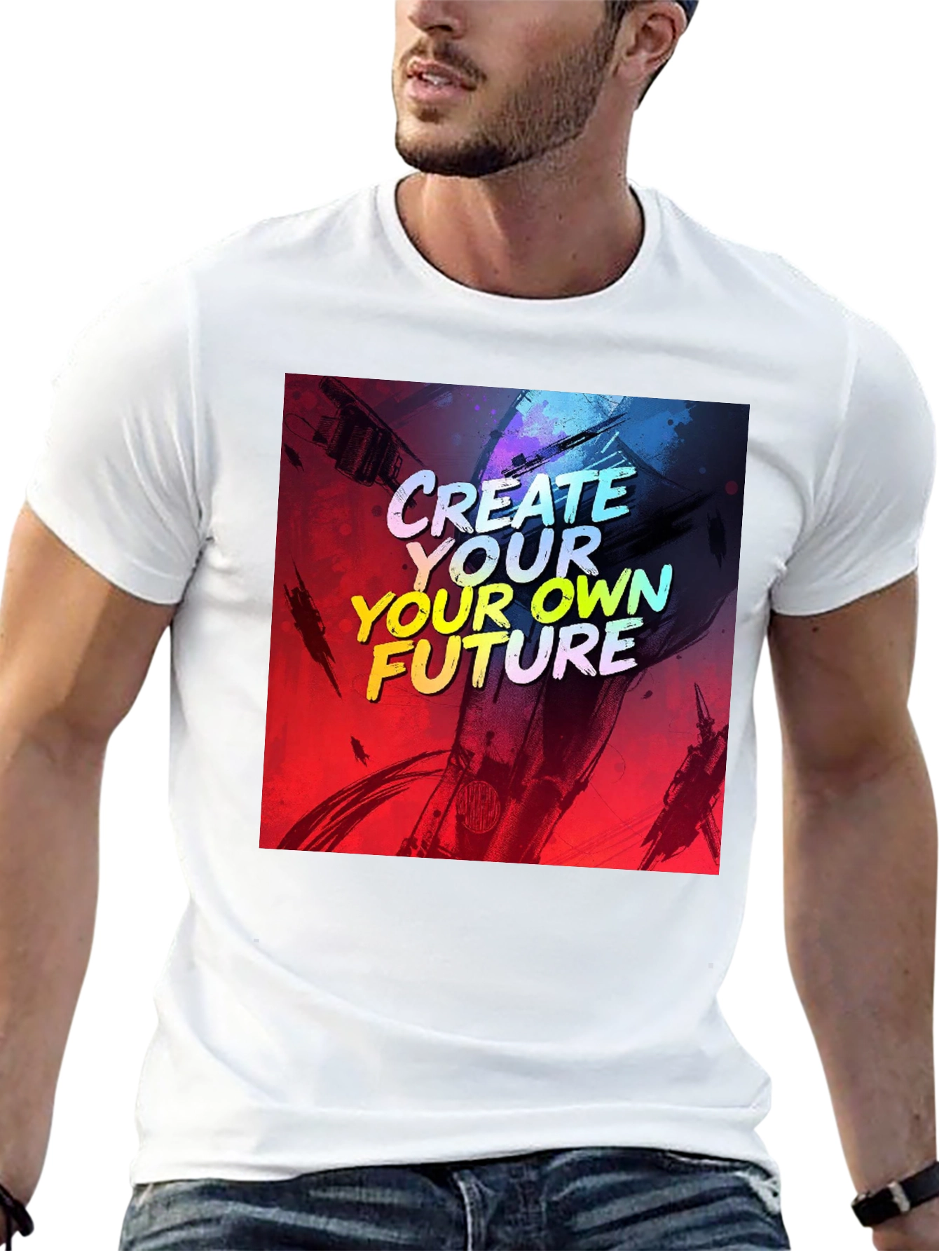 Black Create Your Own Future Graphic Tee - Black view 13