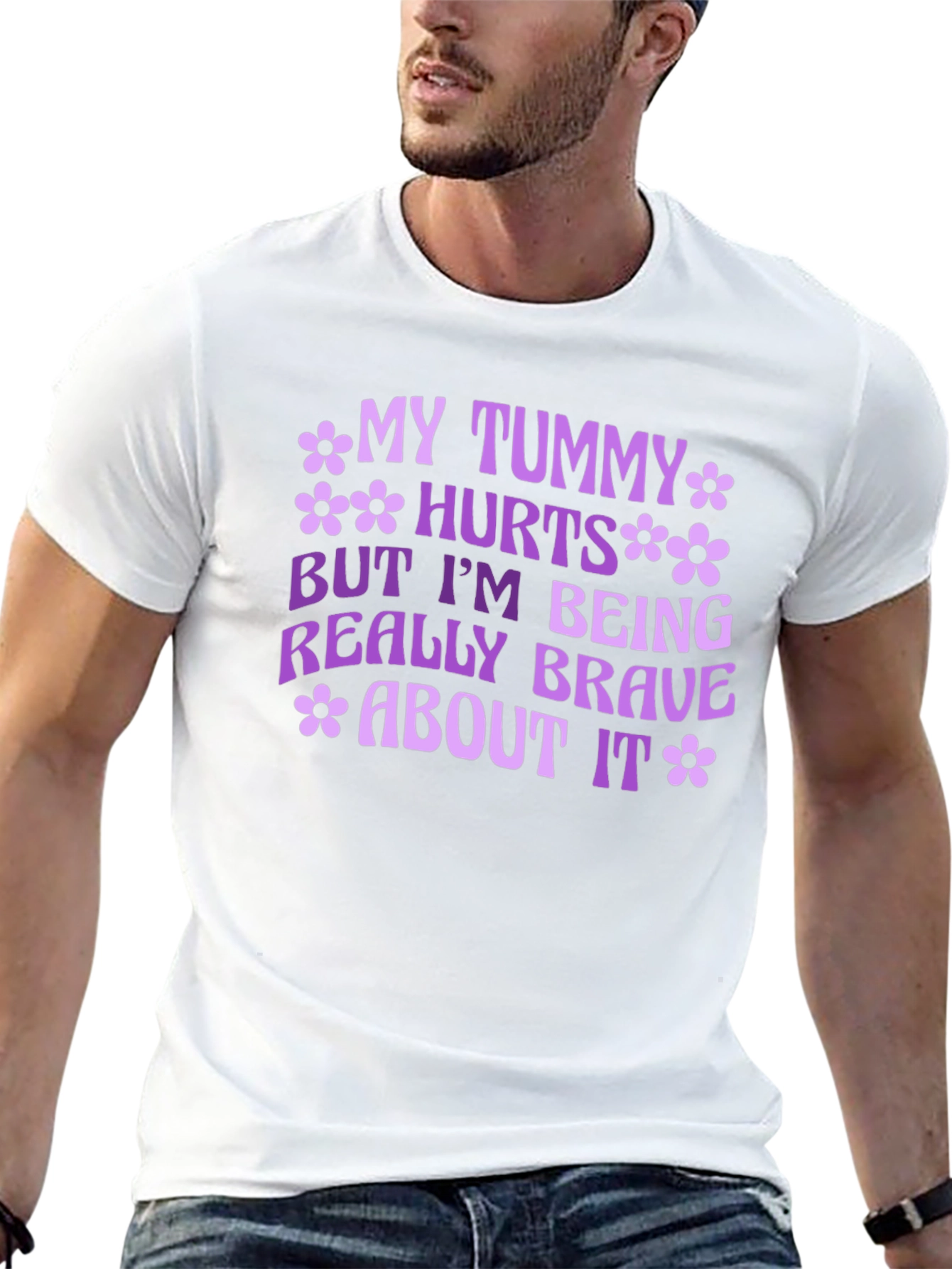 Black My Tummy Hurts Brave T-Shirt view 13