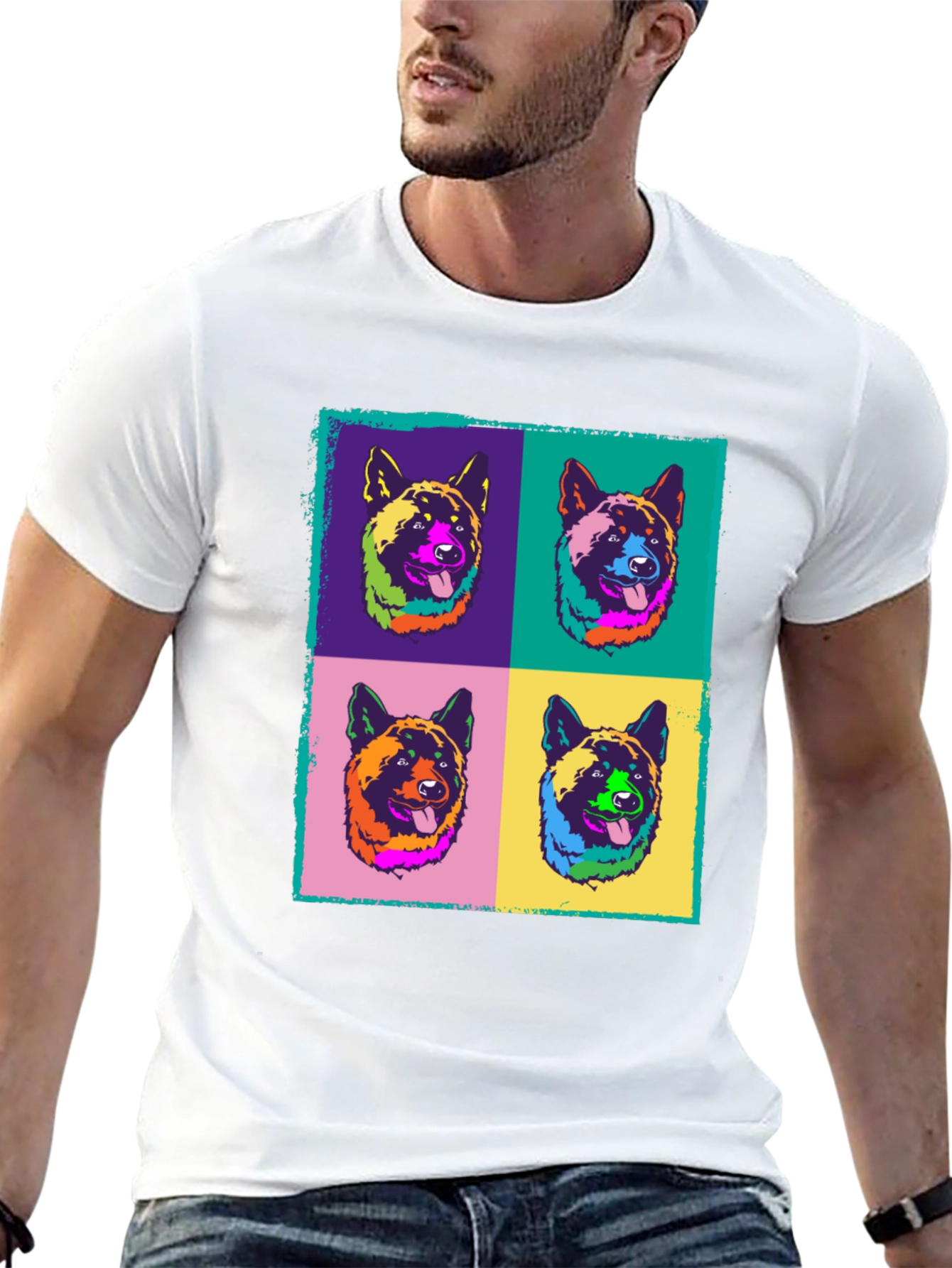 Black Pop Art Dog T-Shirt view 13