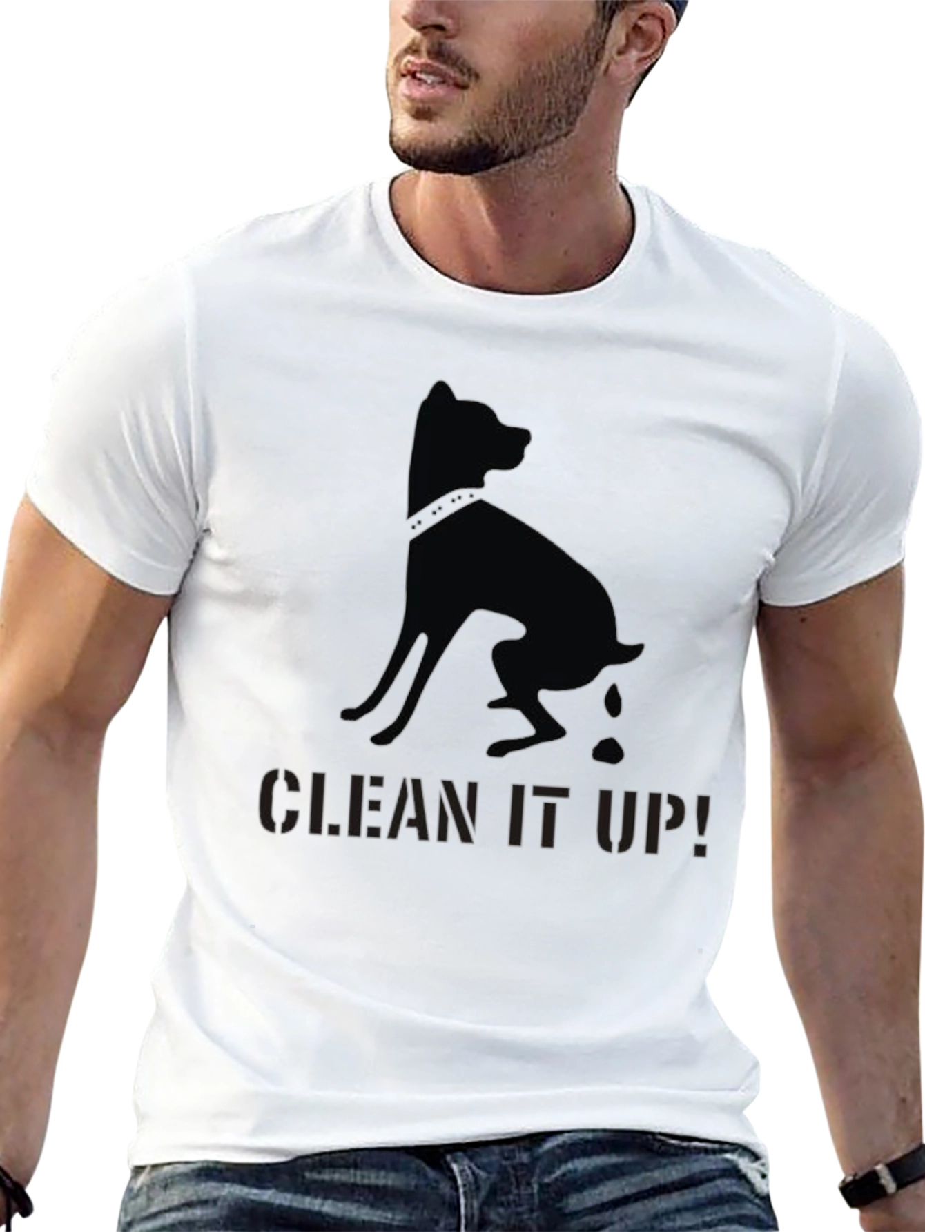 Black Clean It Up! Dog Graphic T-Shirt - Black view 13