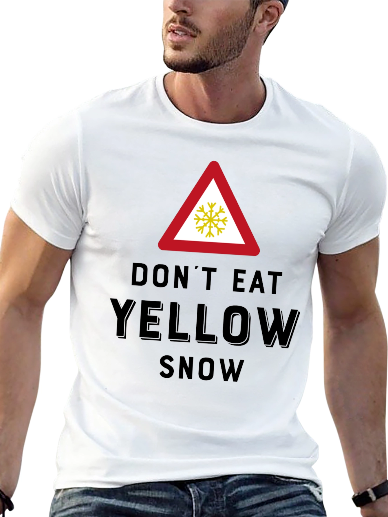 Black Don't Eat Yellow Snow Novelty Graphic T-Shirt view 13