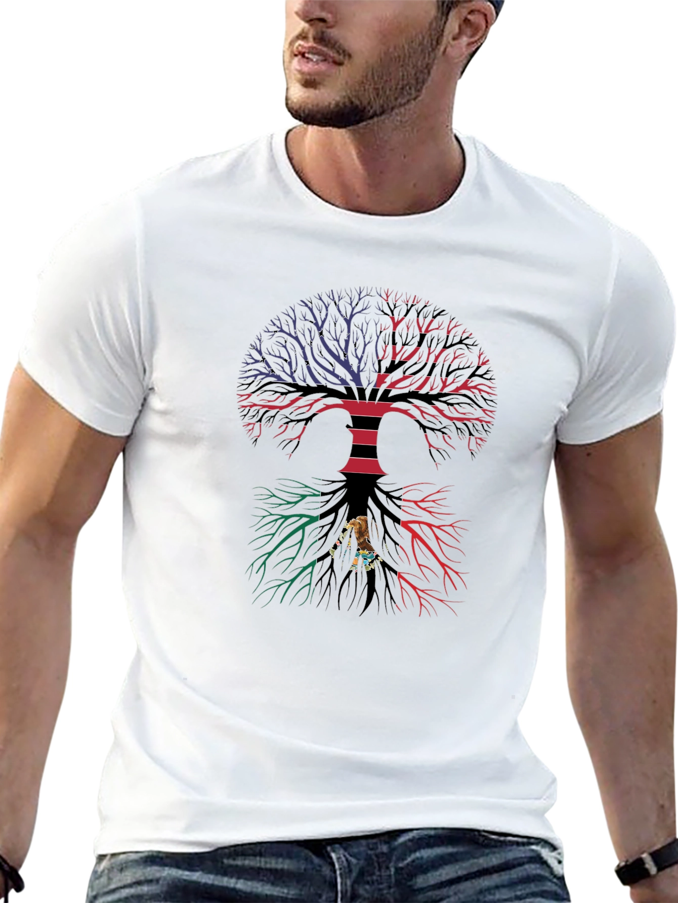 Black Tree of Life Graphic Tee - Black Cotton Blend view 13