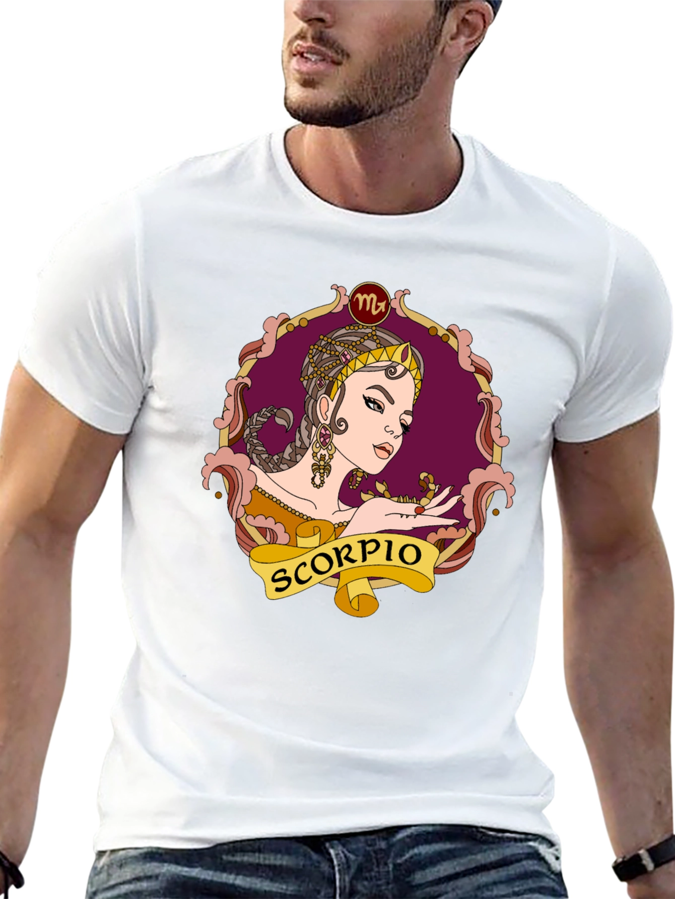 Black Scorpio Zodiac T-Shirt, Woman Design view 13