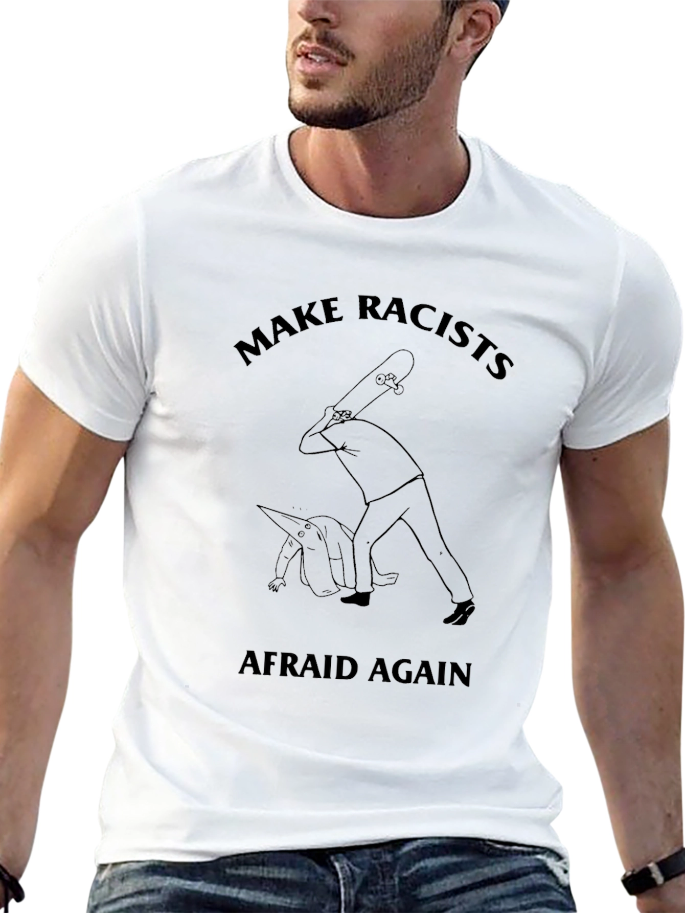 Black Make Racists Afraid Again Graphic Tee view 13
