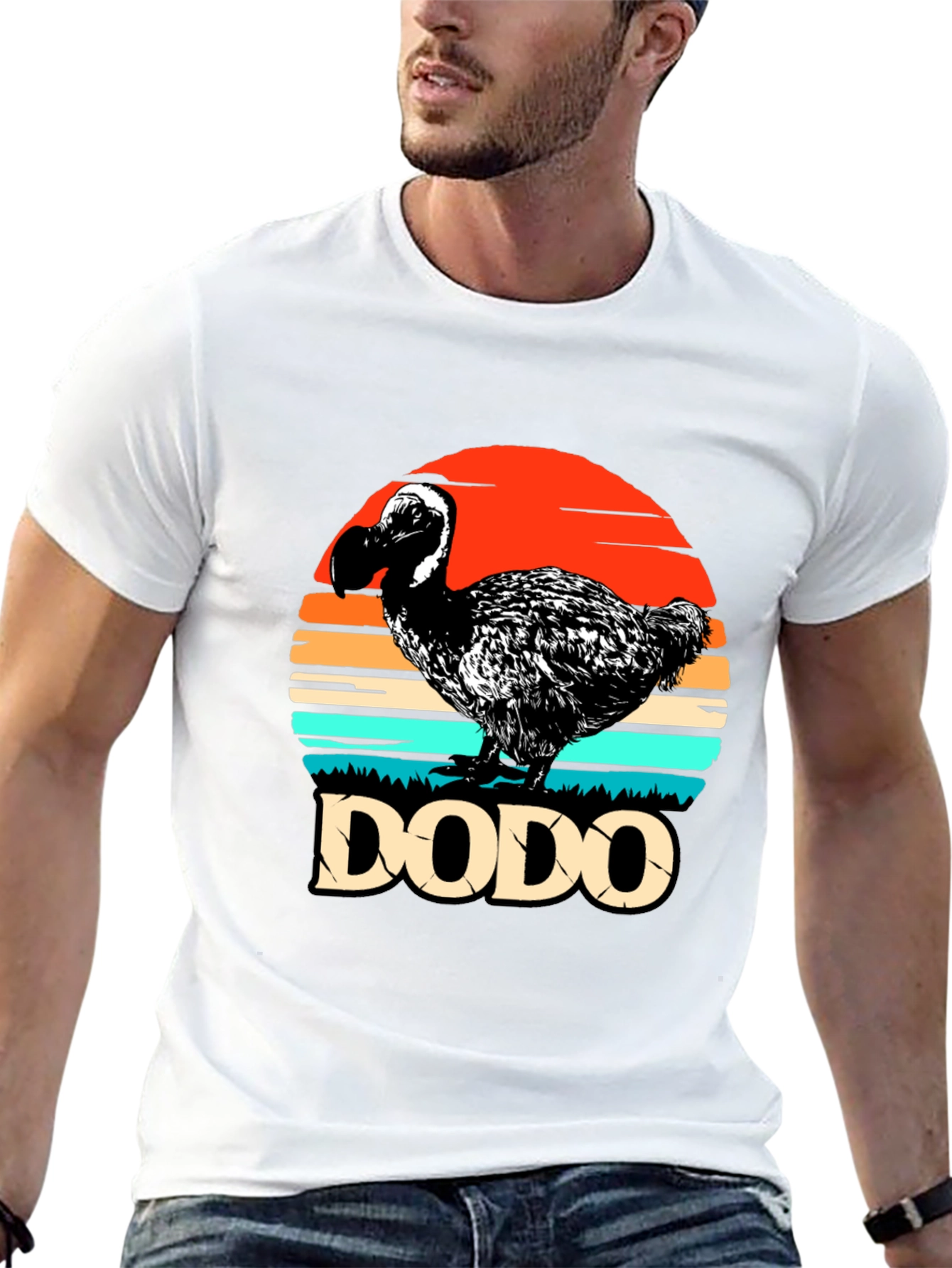 Black Retro Dodo Bird T-Shirt view 13