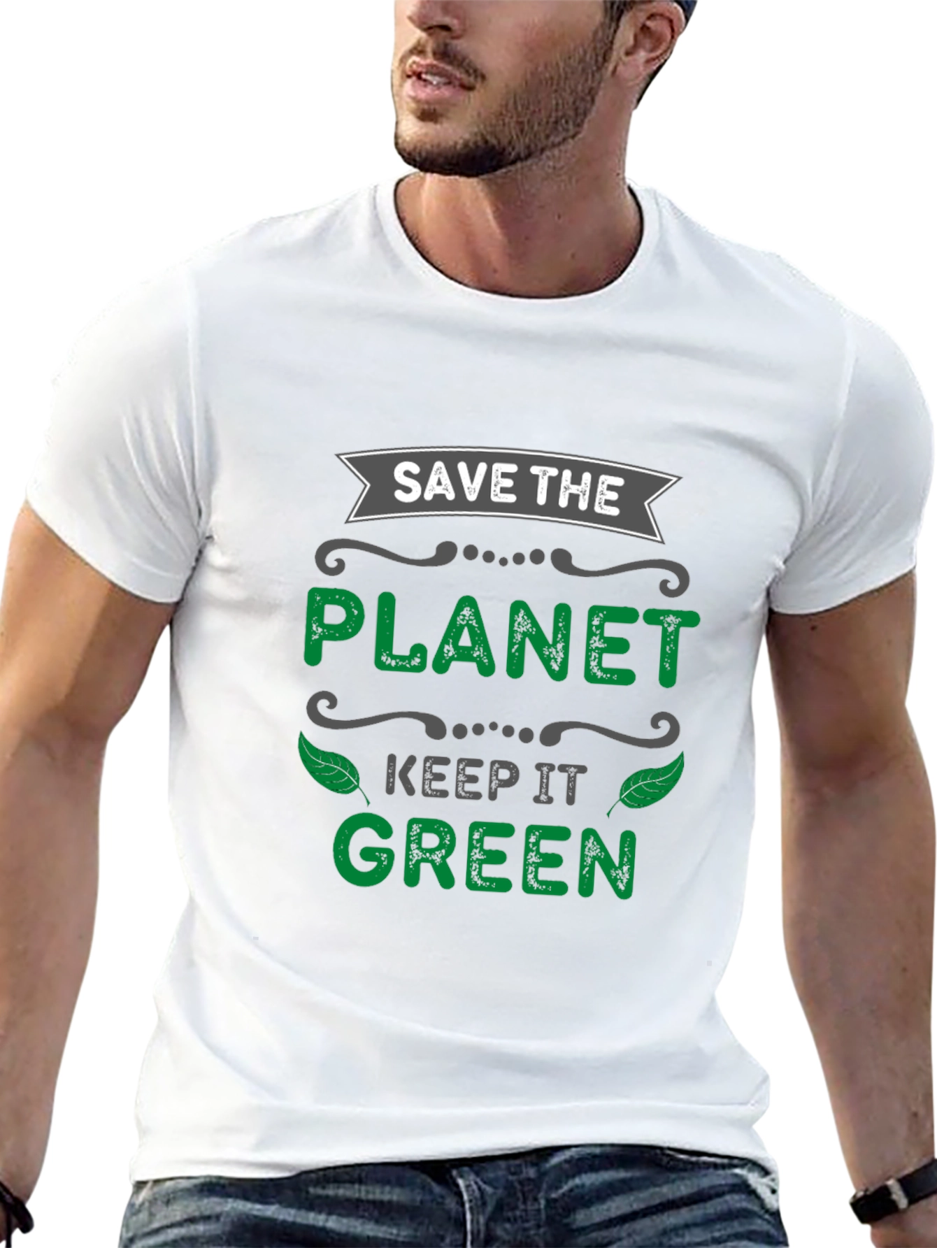 Black Eco-Friendly Save the Planet Graphic Tee view 13