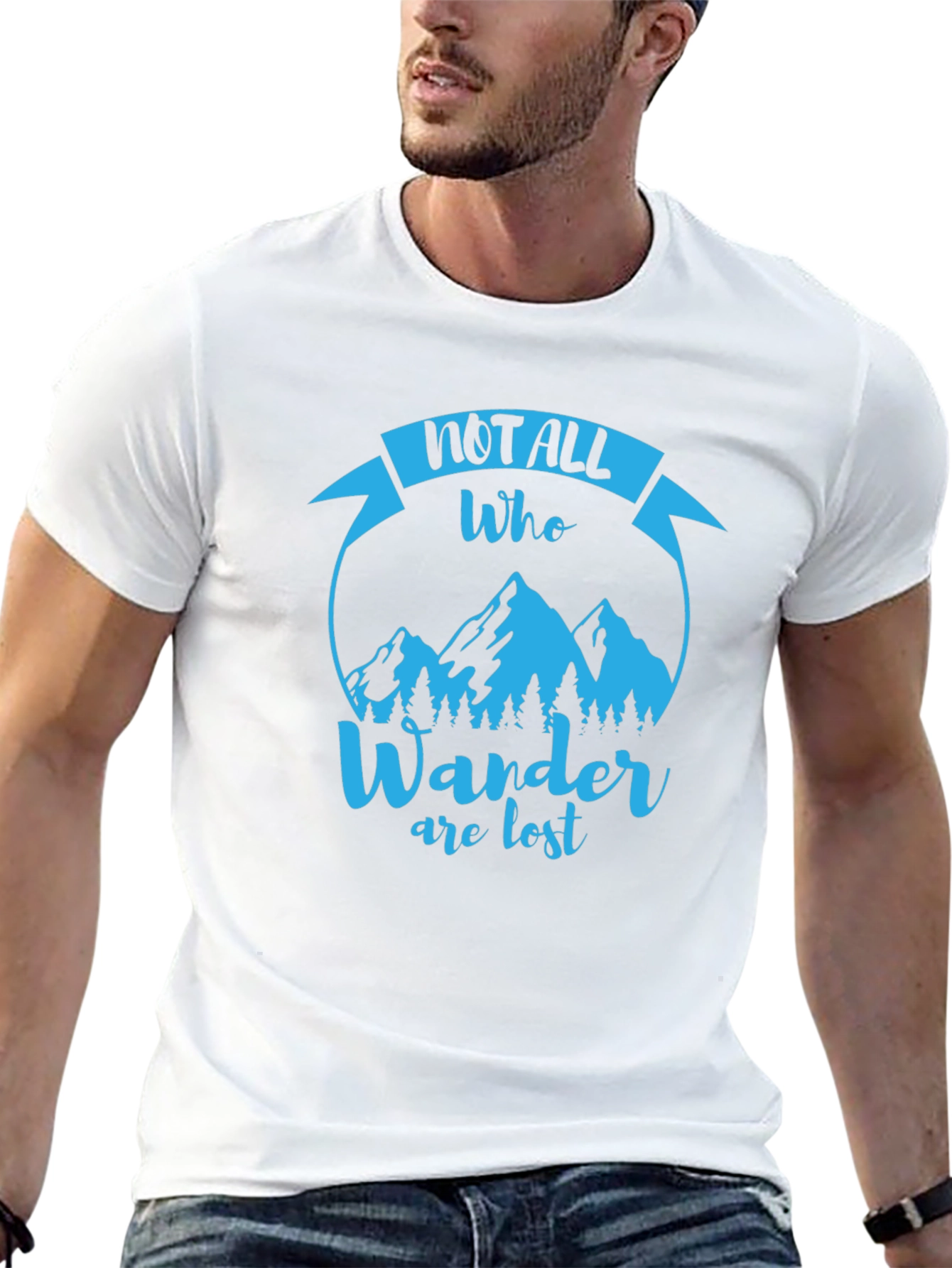 Black Wanderlust T-Shirt - Not All Who Wander Are Lost view 13
