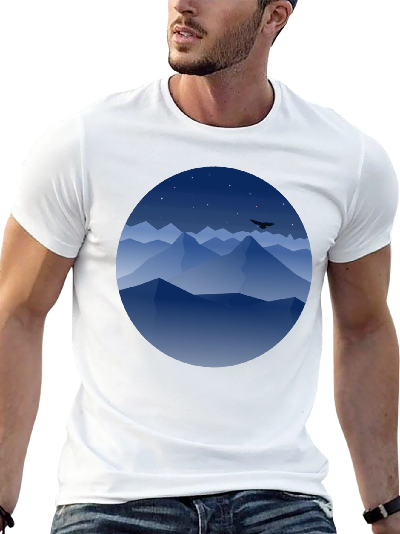 Mountains at Night Graphic Tee - Black - 13