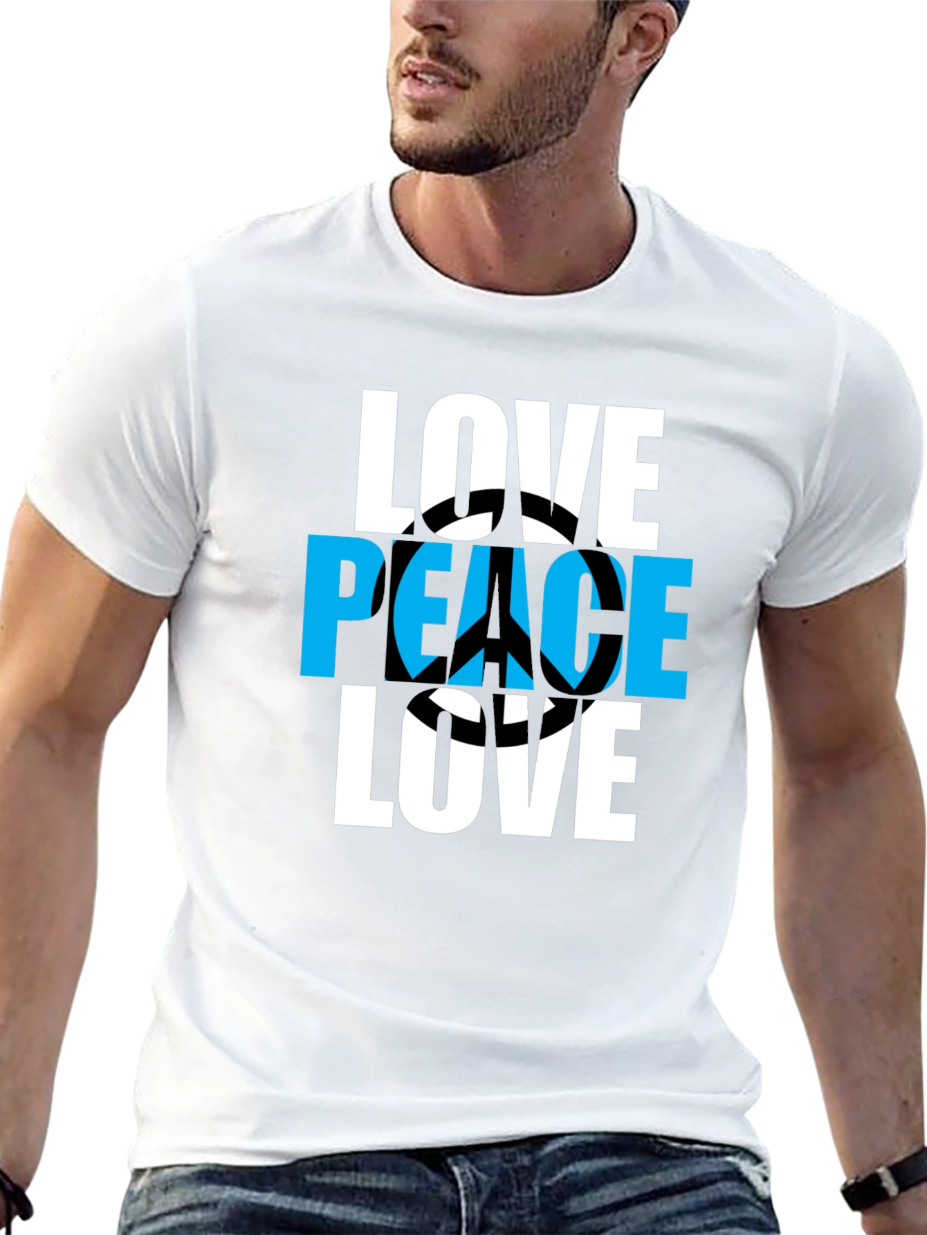 Black Love Peace T-Shirt - Stylish Graphic Tee view 13