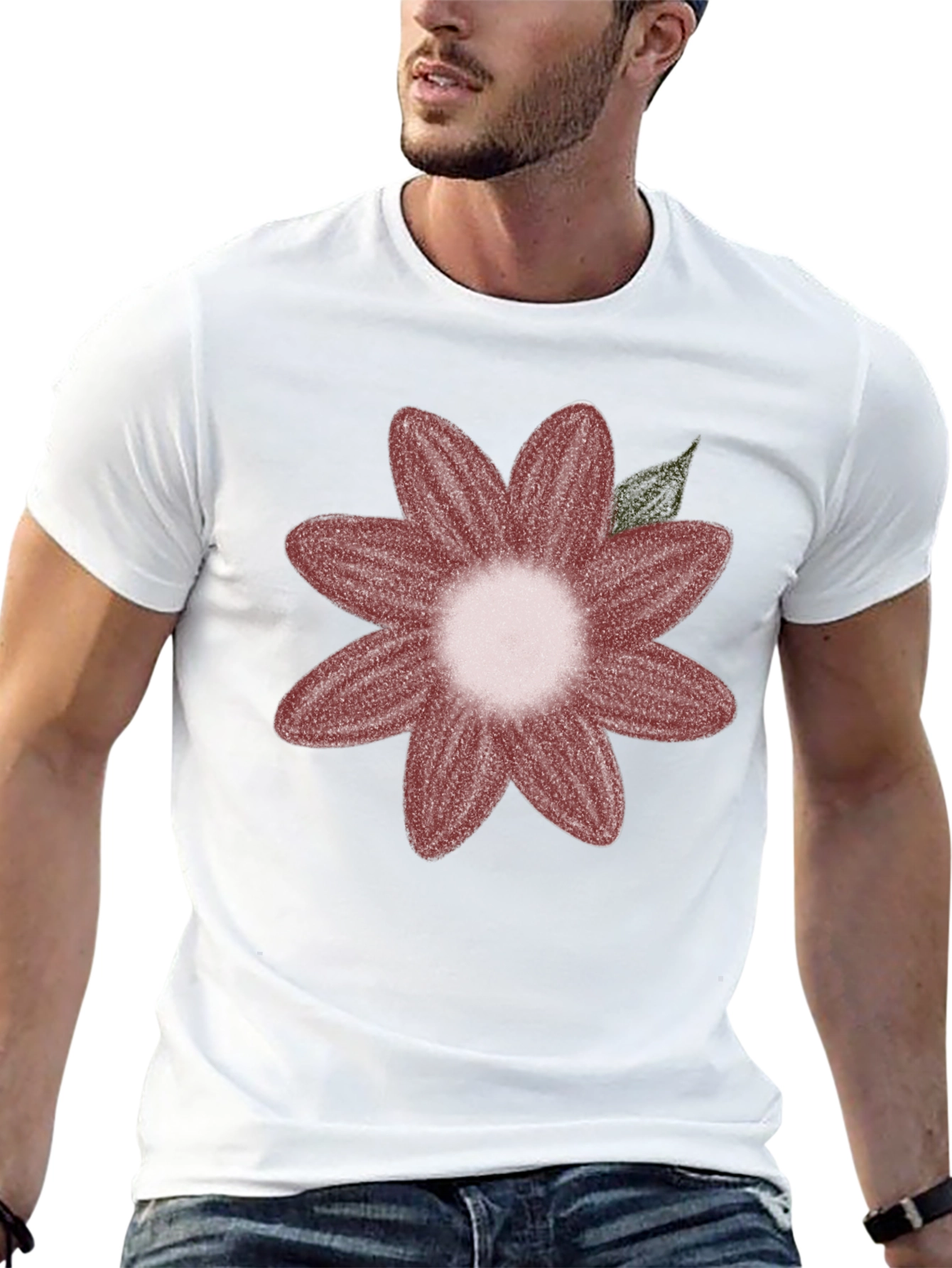 Black Floral Graphic Tee - Black Cotton Blend view 13