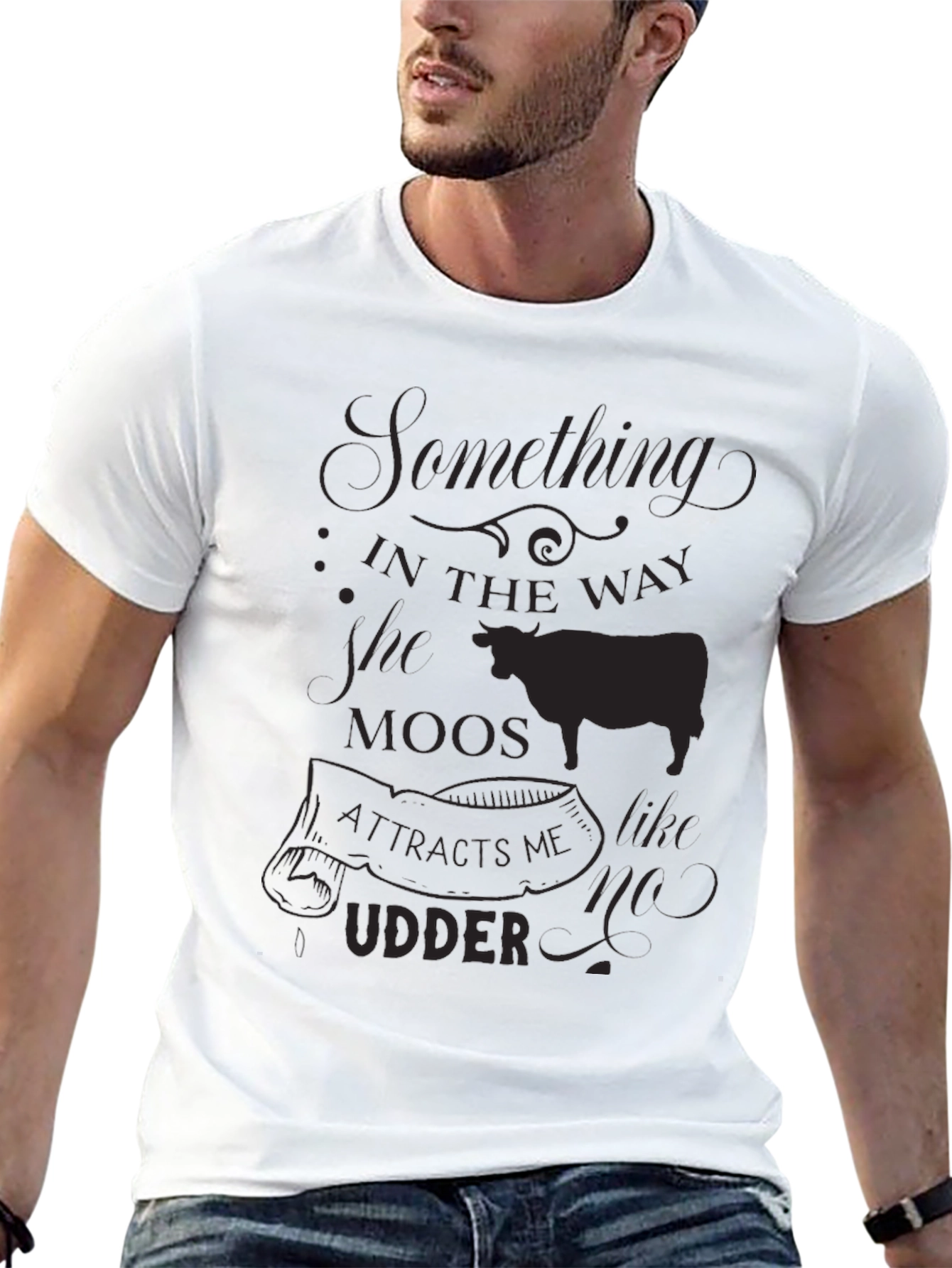 Black Something in the Way She Moos T-Shirt view 13