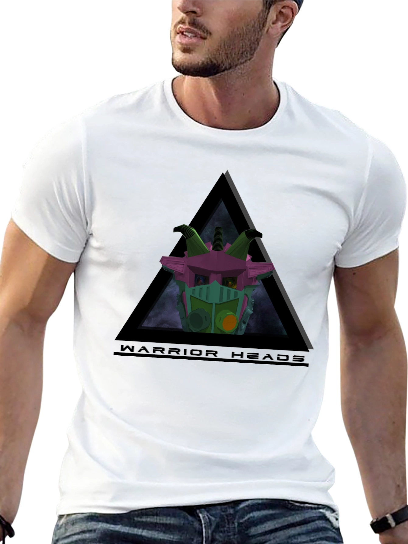 Black Warrior Heads Graphic T-Shirt - Sci-Fi Design view 13