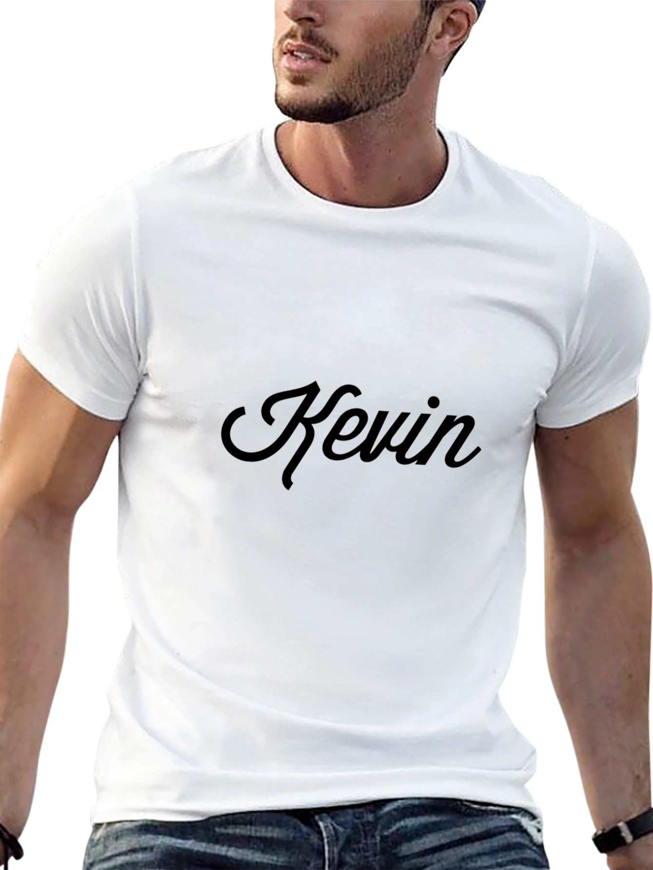 Black Personalized 'Kevin' Black T-Shirt view 13