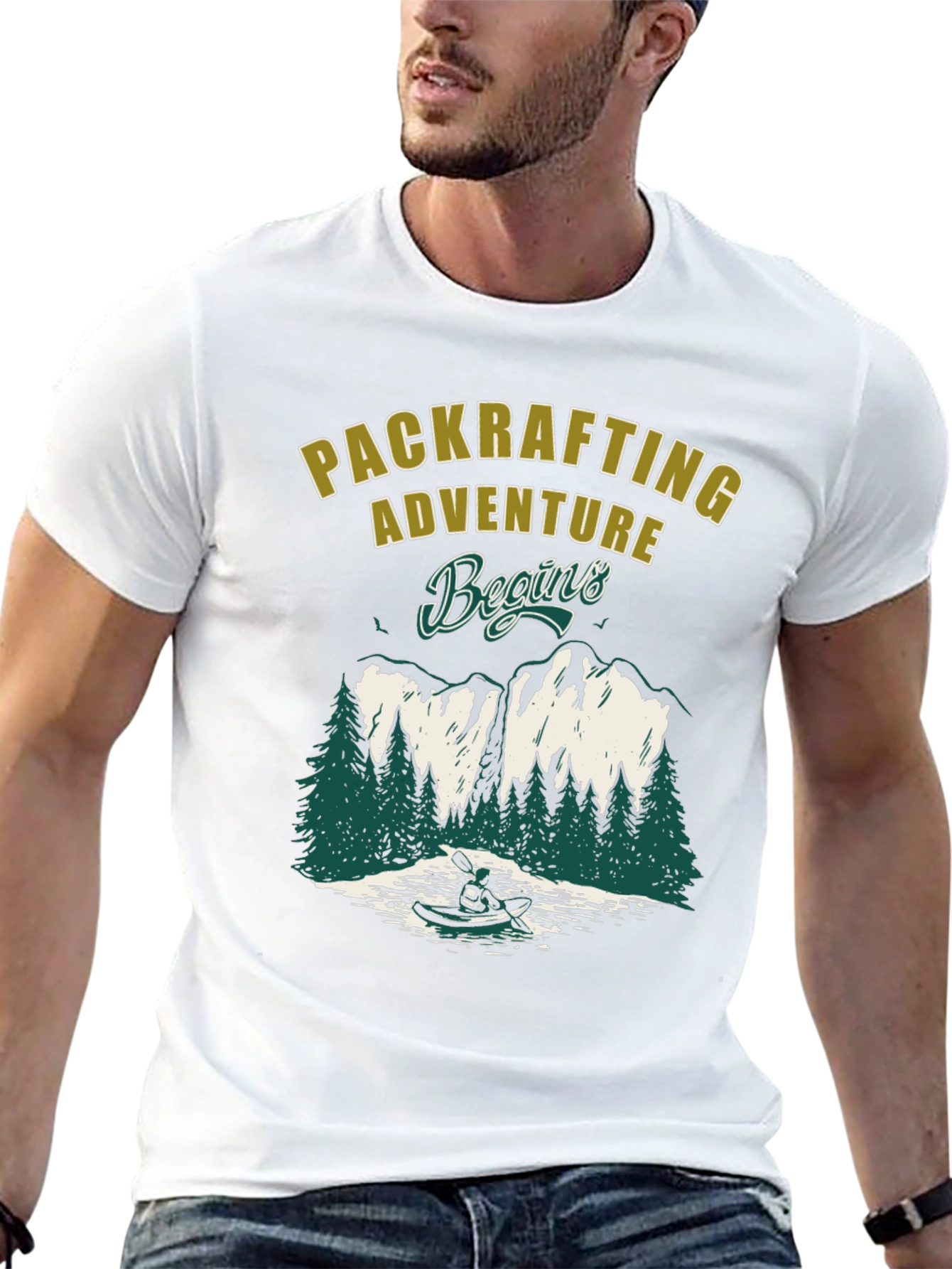 Black Packrafting Adventure Begins Black T-Shirt view 13