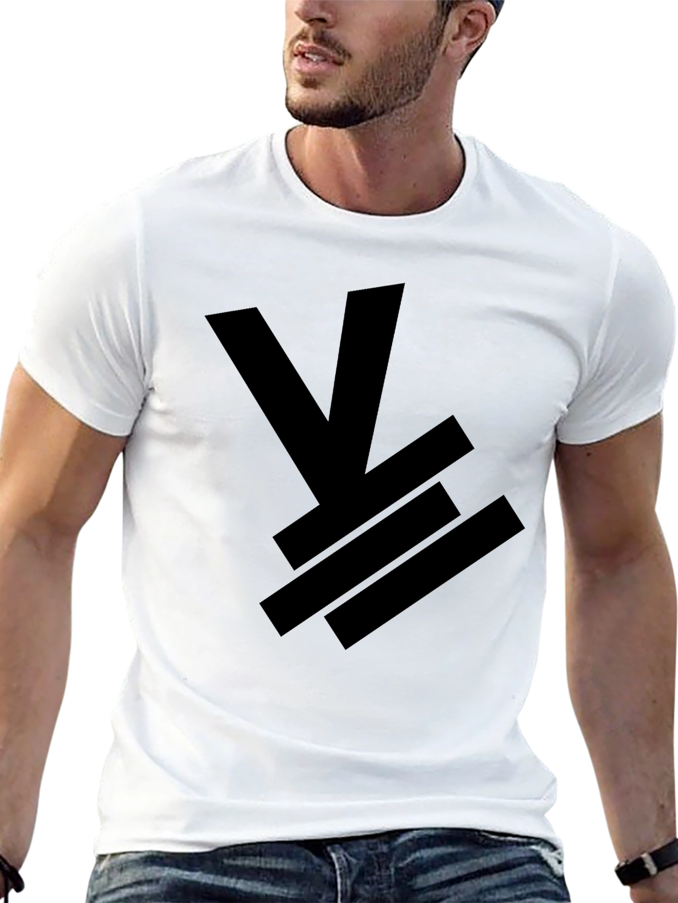 Black Men's Black Graphic Tee - Abstract Design view 13