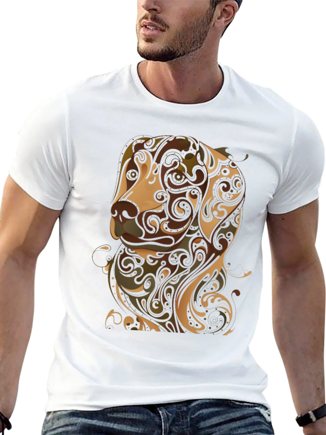 Black Dog Breed Art T-Shirt - Stylish Men's Tee view 13