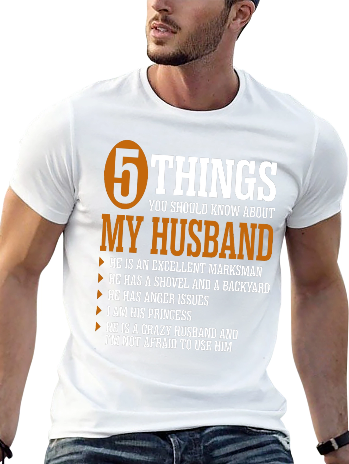 Black 5 Things My Husband T-Shirt view 13