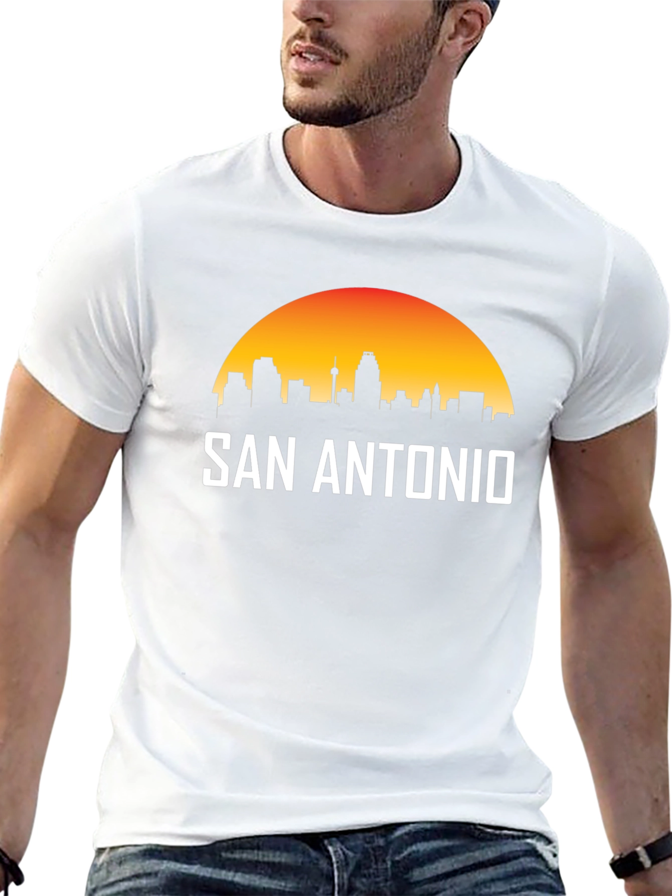 Black San Antonio Skyline Graphic T-Shirt view 13