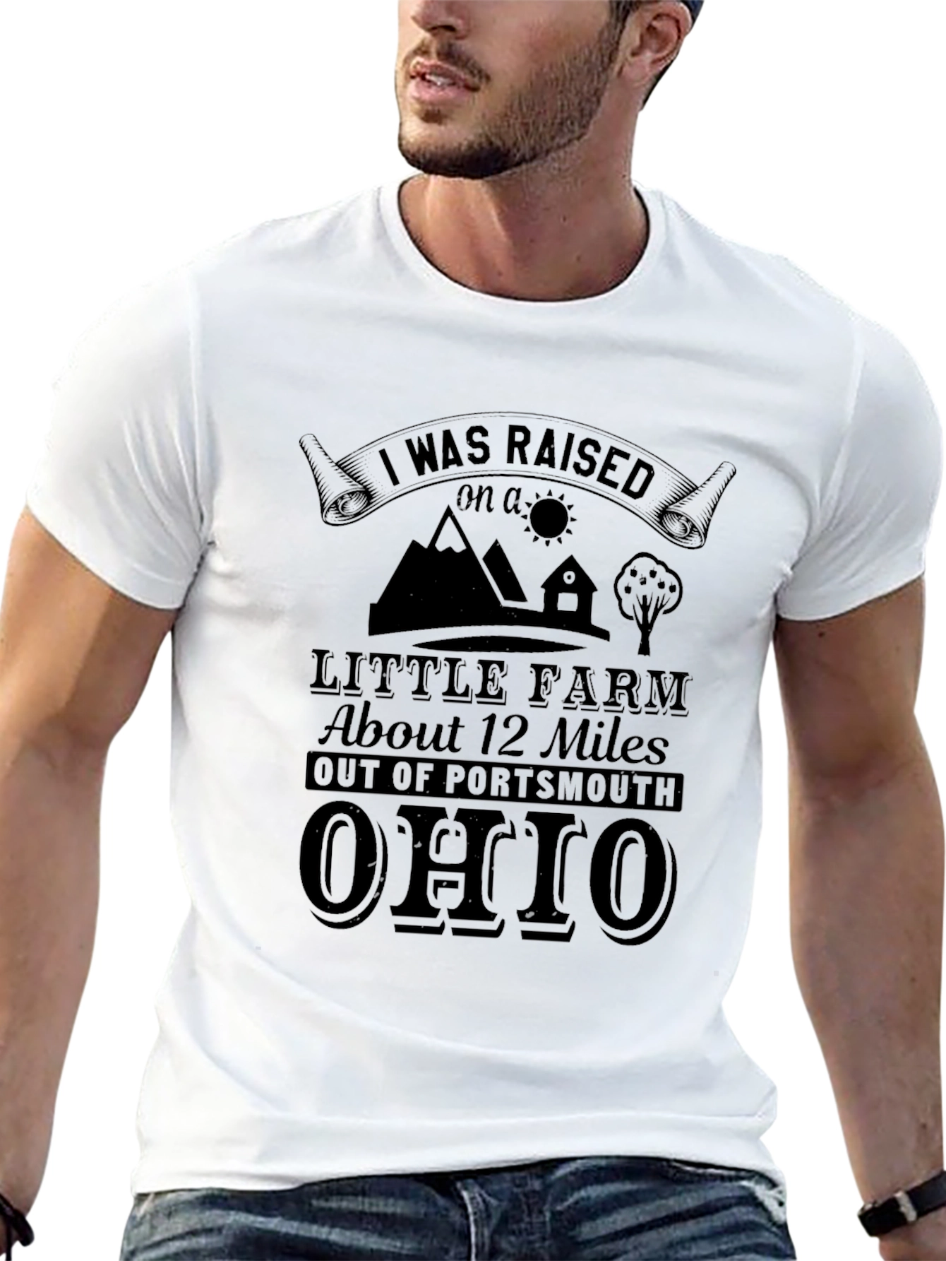 Black Raised on a Little Farm T-Shirt view 13