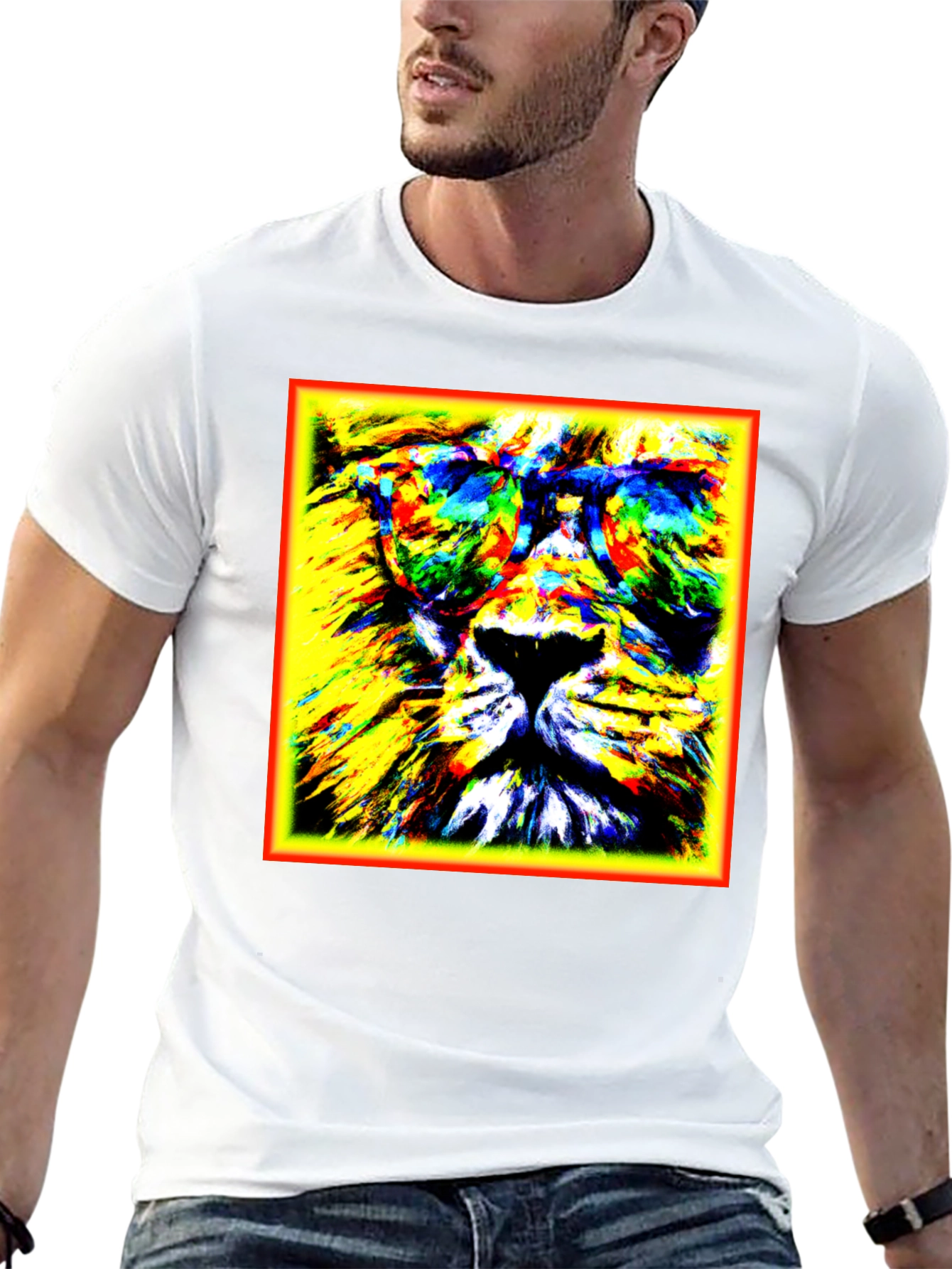 Black Lion Graphic Tee - Cool Animal Print view 13