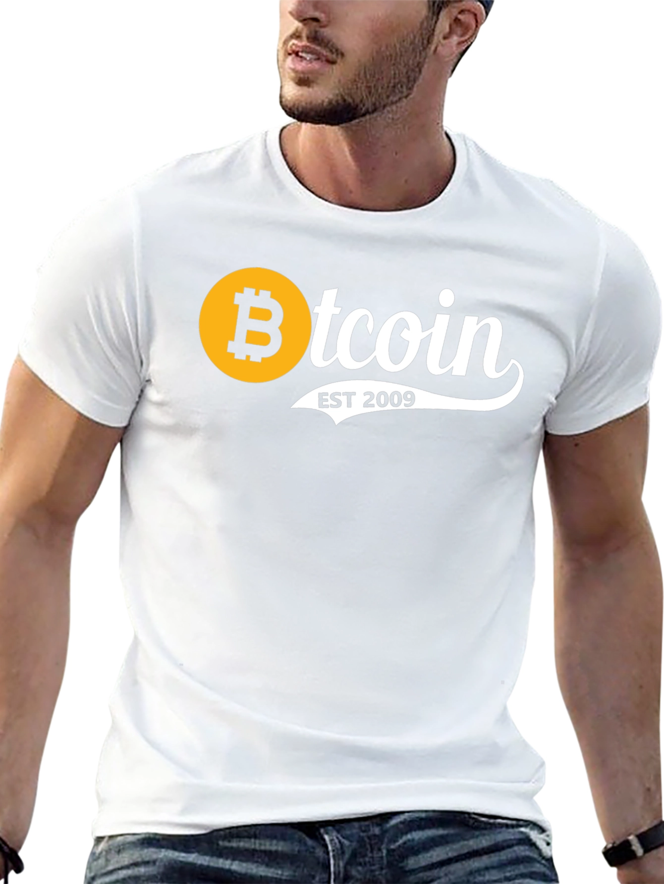 Black Bitcoin EST 2009 Black T-Shirt view 13
