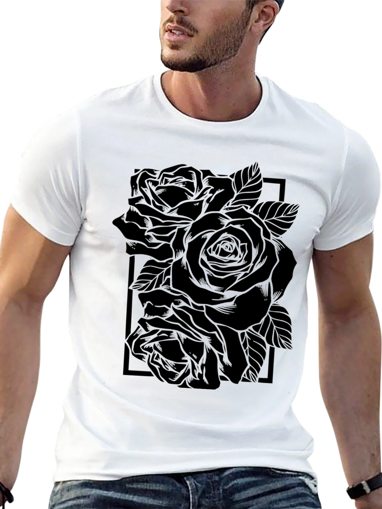 Black Black Rose Graphic Tee - Men's Fashion view 13