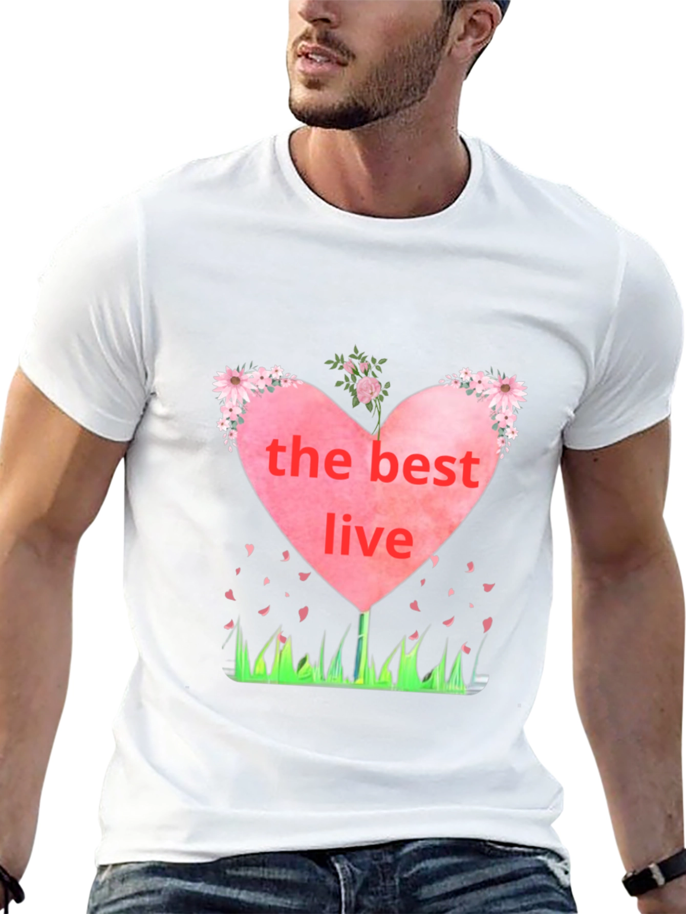 Black The Best Live Heart Graphic Black T-Shirt view 13