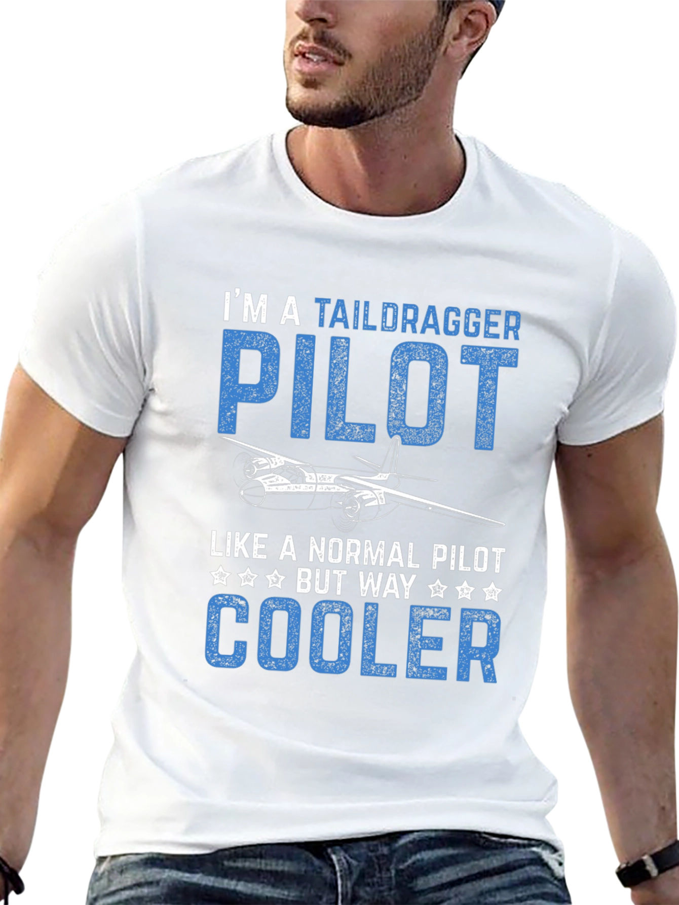 Black Taildragger Pilot T-Shirt - Cool Aviation Tee view 13