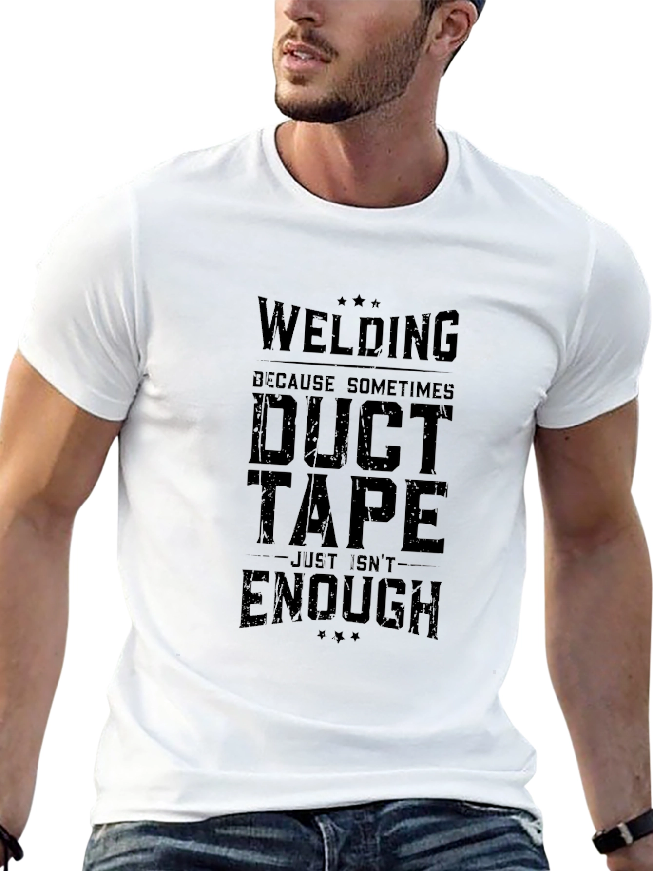 Black Welding Duct Tape Funny Black T-Shirt view 13