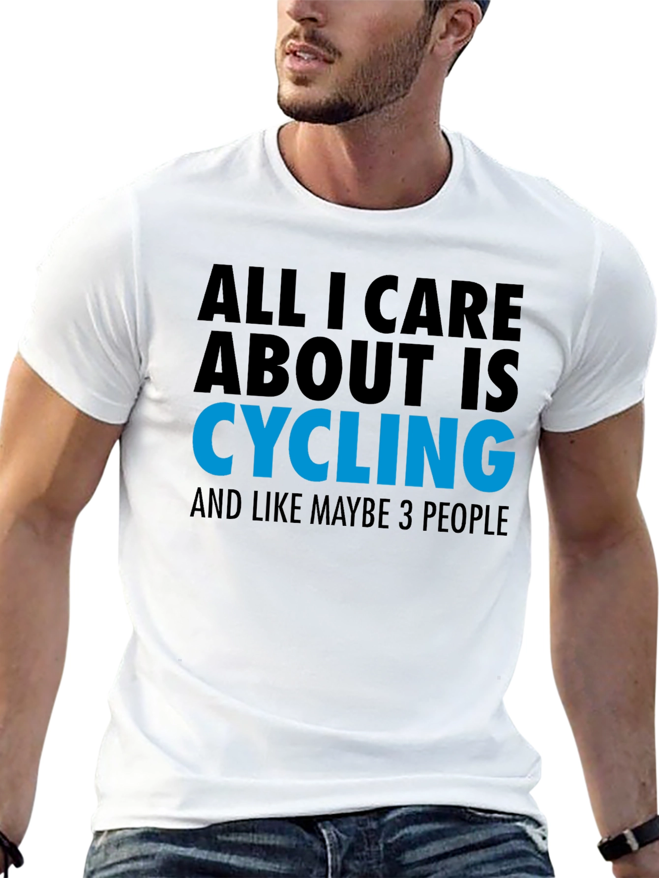 Black Cycling Fan T-Shirt: All I Care About Is Cycling Tee view 13