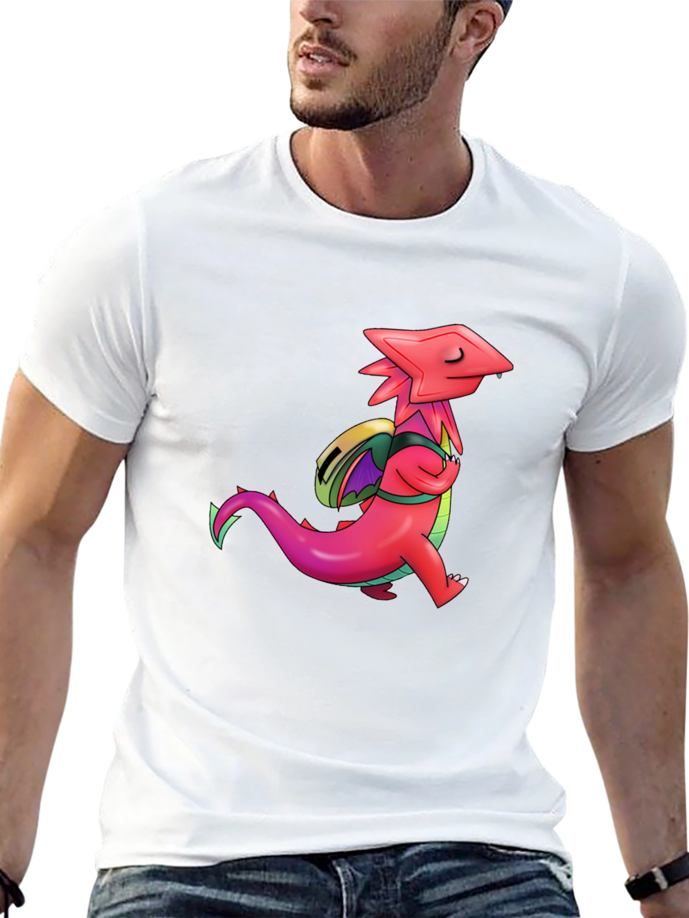 Black Cool Dragon Graphic Black Tee view 13