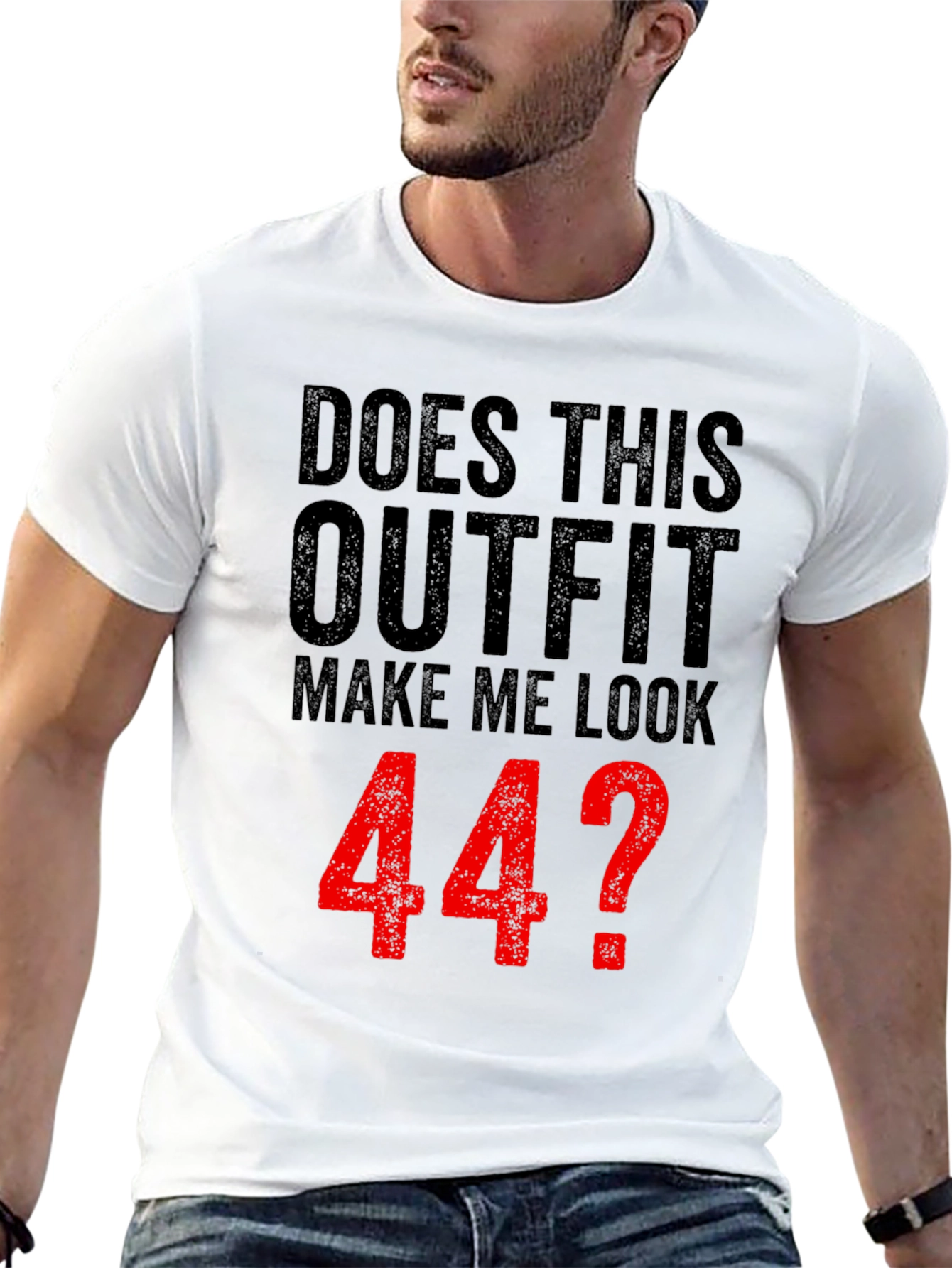 Black Funny 44th Birthday Outfit T-Shirt  view 13