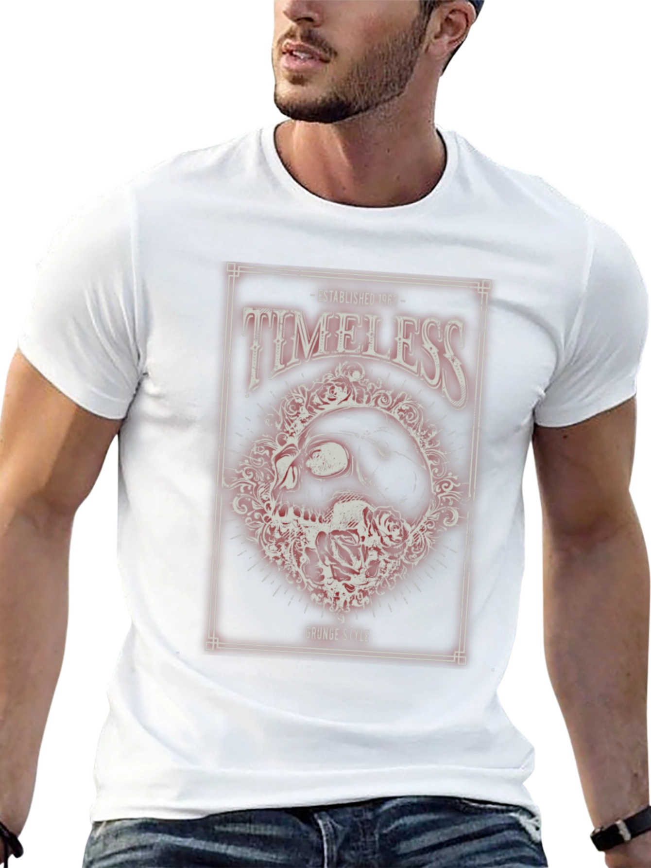 Timeless Grunge Style Skull Graphic T-Shirt - 13