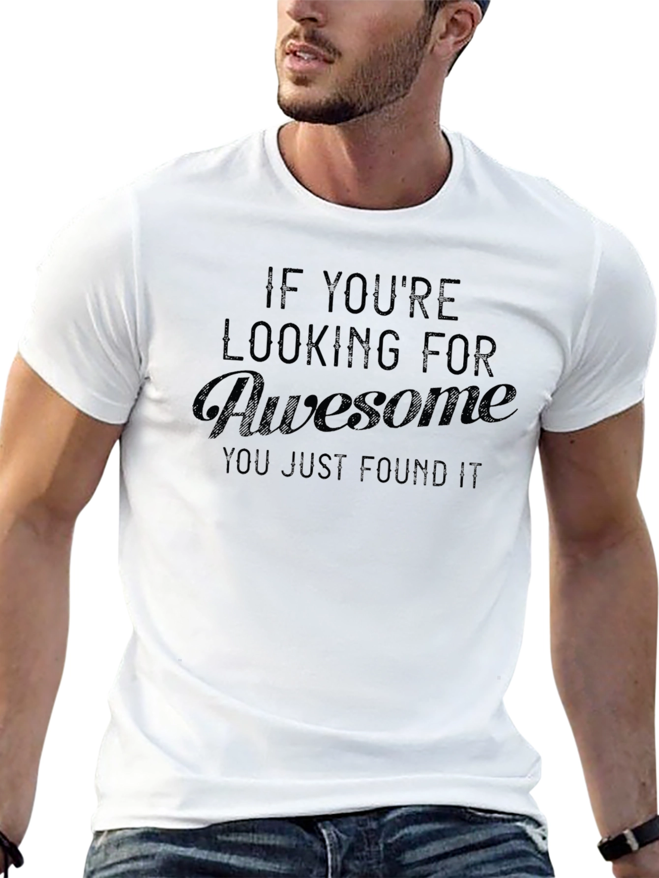 Black Awesome Found It Black Graphic Tee - Men's Short Sleeve Shirt view 13