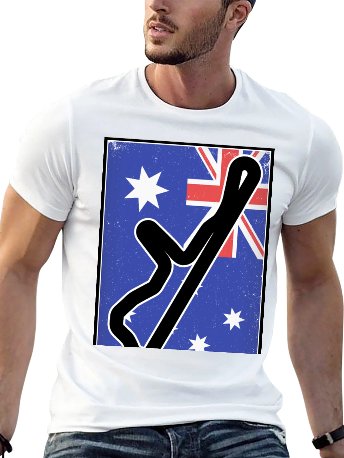 Black Australian Flag Racing Track Tee view 13