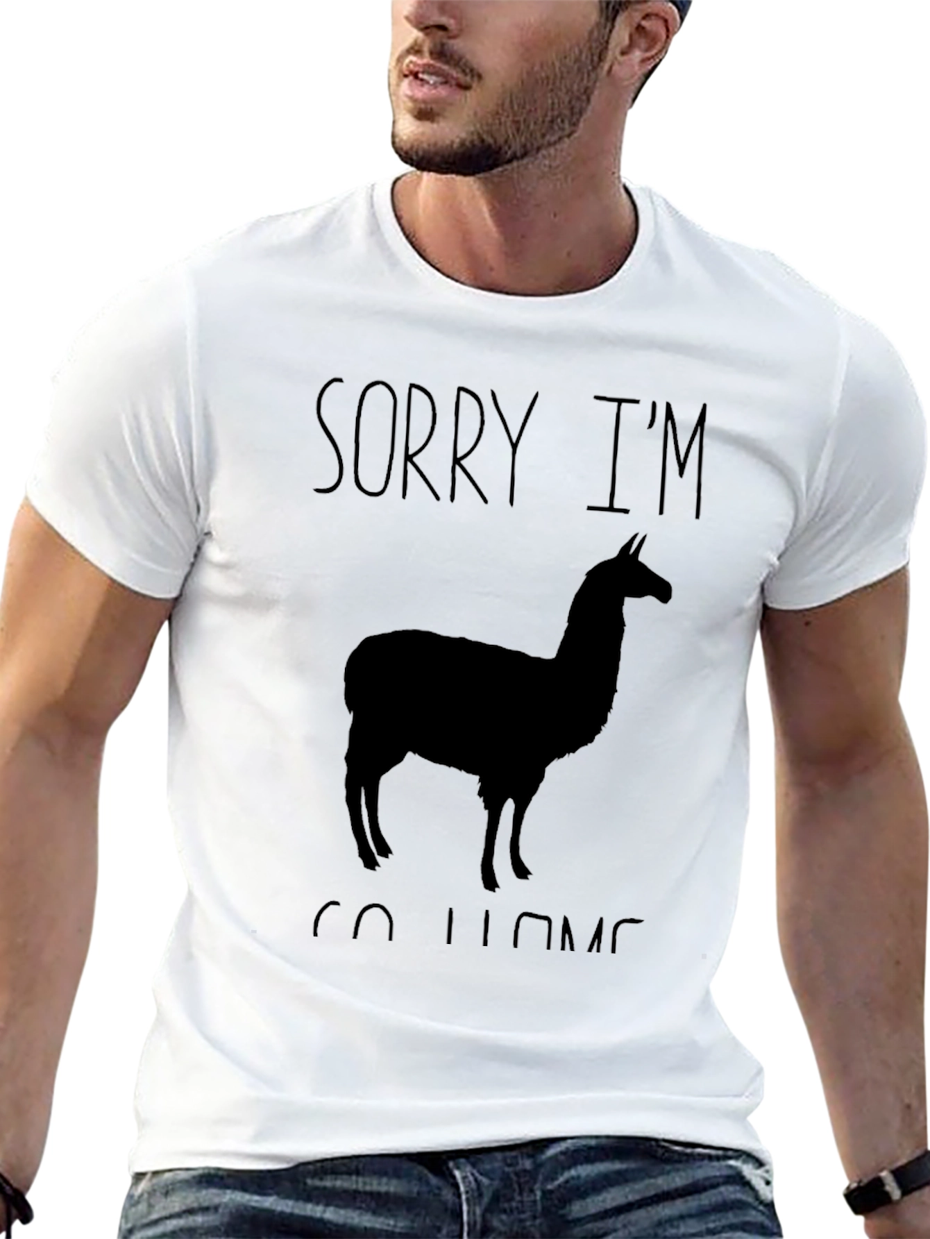 Black Sorry I'm So Llama Funny T-Shirt view 13