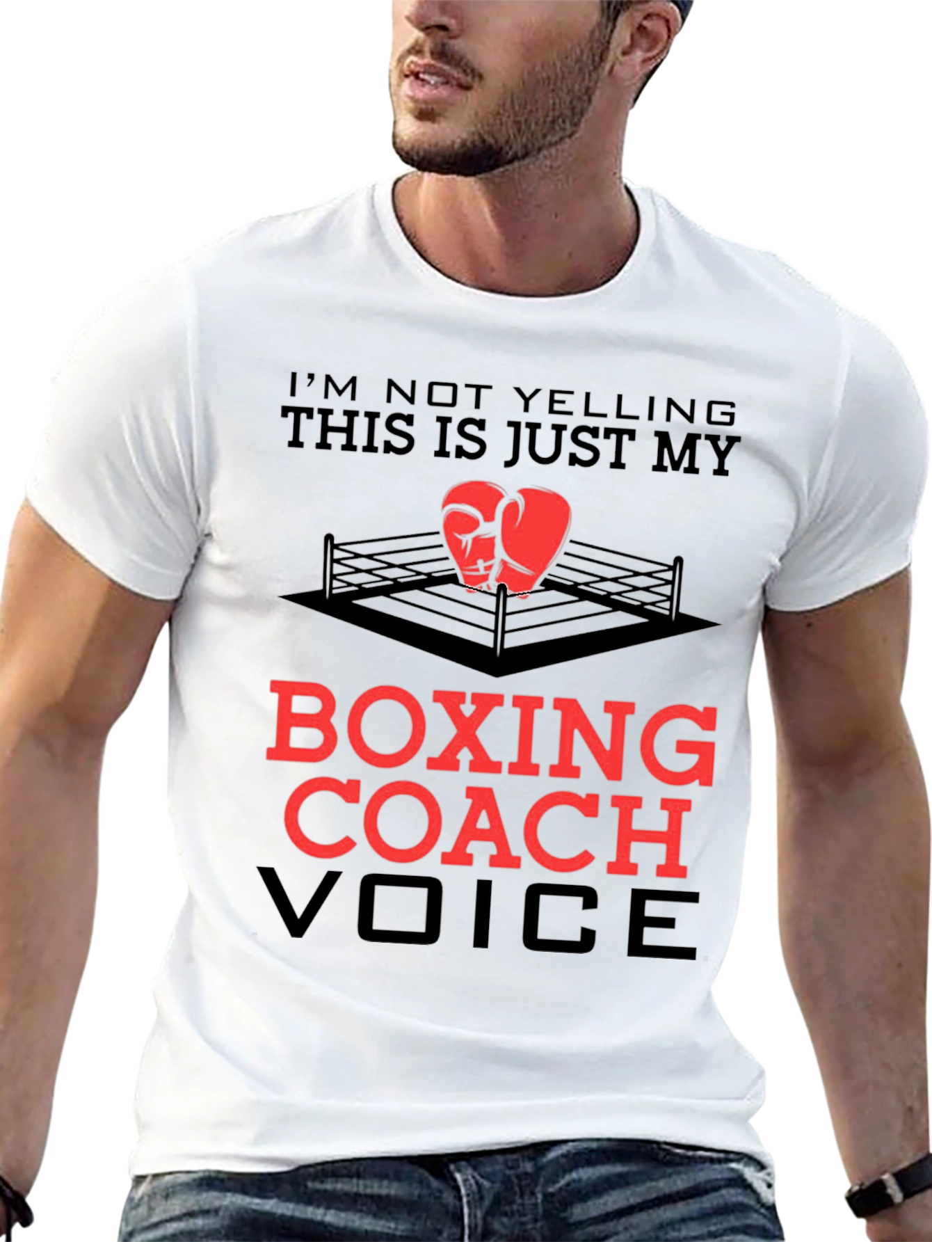 Black Boxing Coach T-Shirt - Funny Voice Tee view 13
