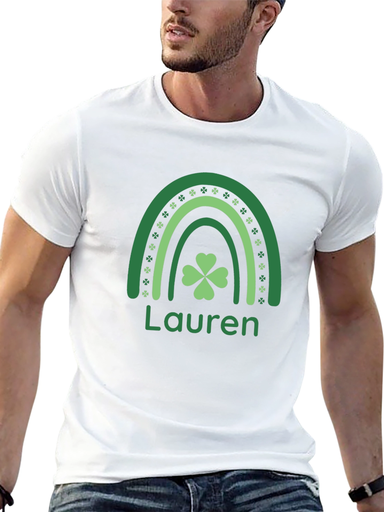 Lauren St. Patrick's Day Shamrock Rainbow T-Shirt - 13
