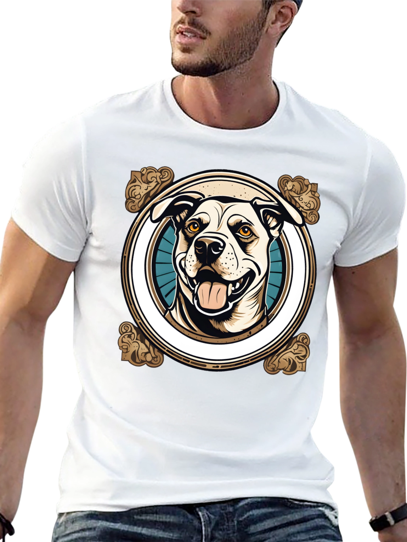 Black Dog Graphic T-Shirt -  Unisex Crew Neck view 13