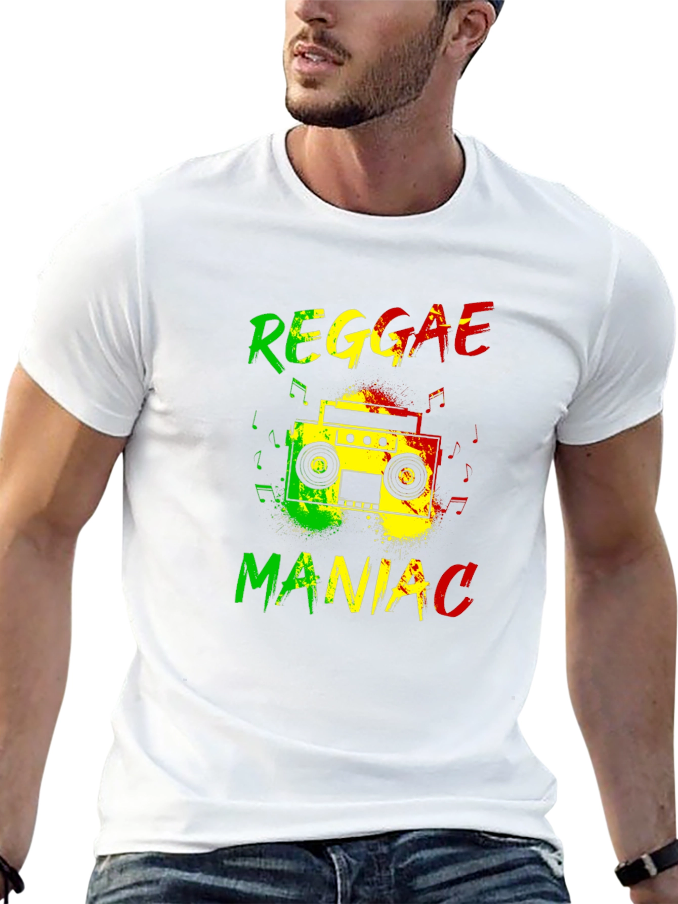 Black Reggae Maniac Graphic T-Shirt view 13