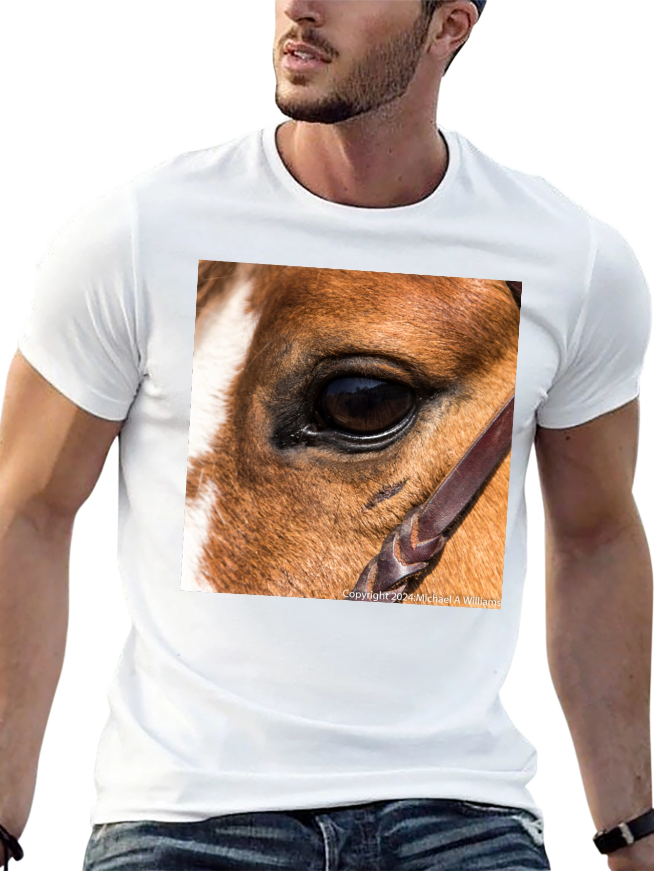 Black Horse Eye Graphic Tee - Unique Animal Lover's Shirt view 13