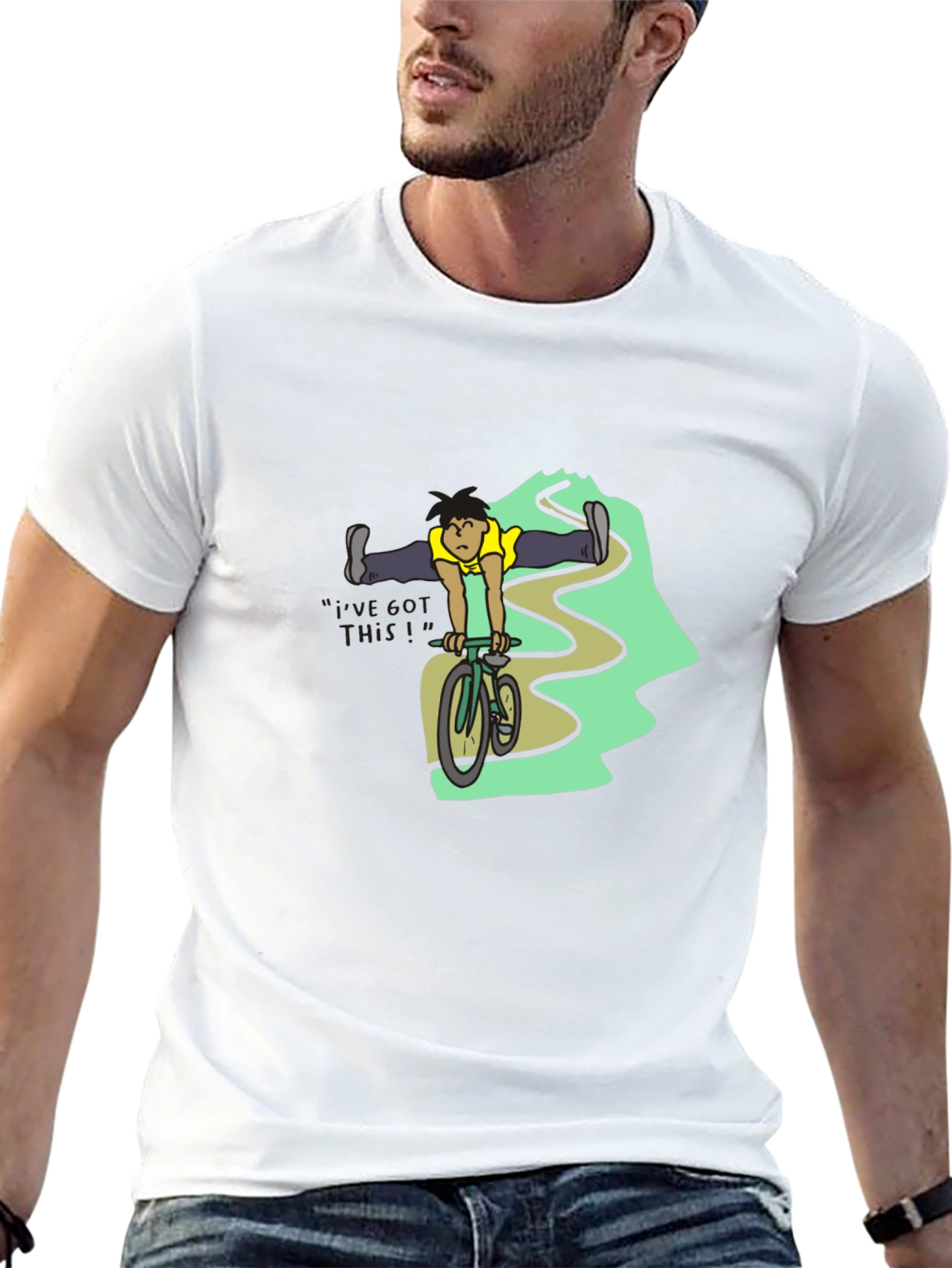Black Black T-Shirt with Cyclist Graphic view 13